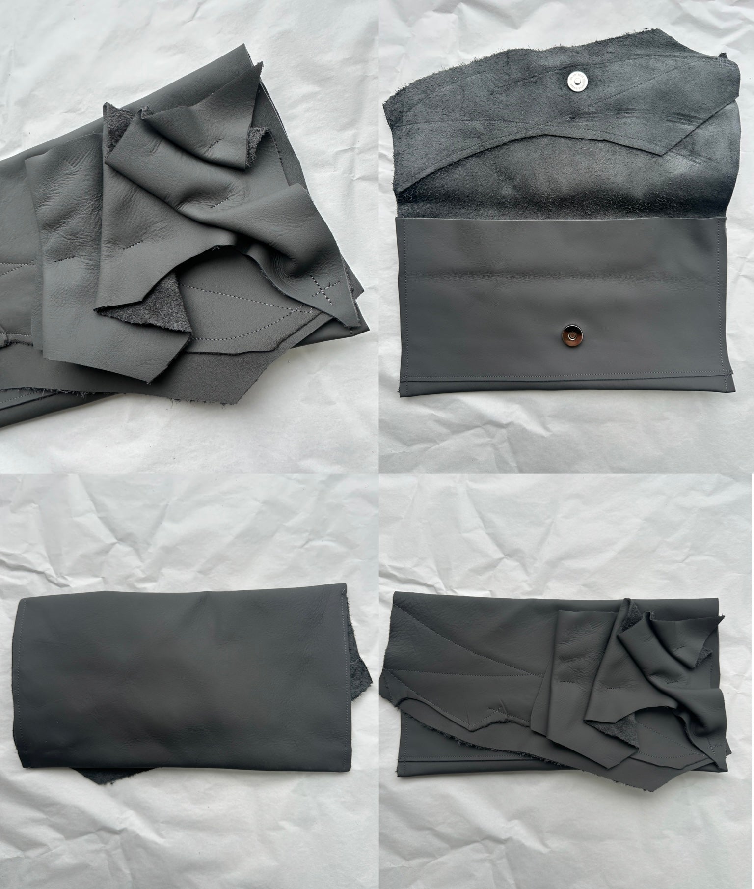 Amelia Ruffled Leather Clutch Bag.