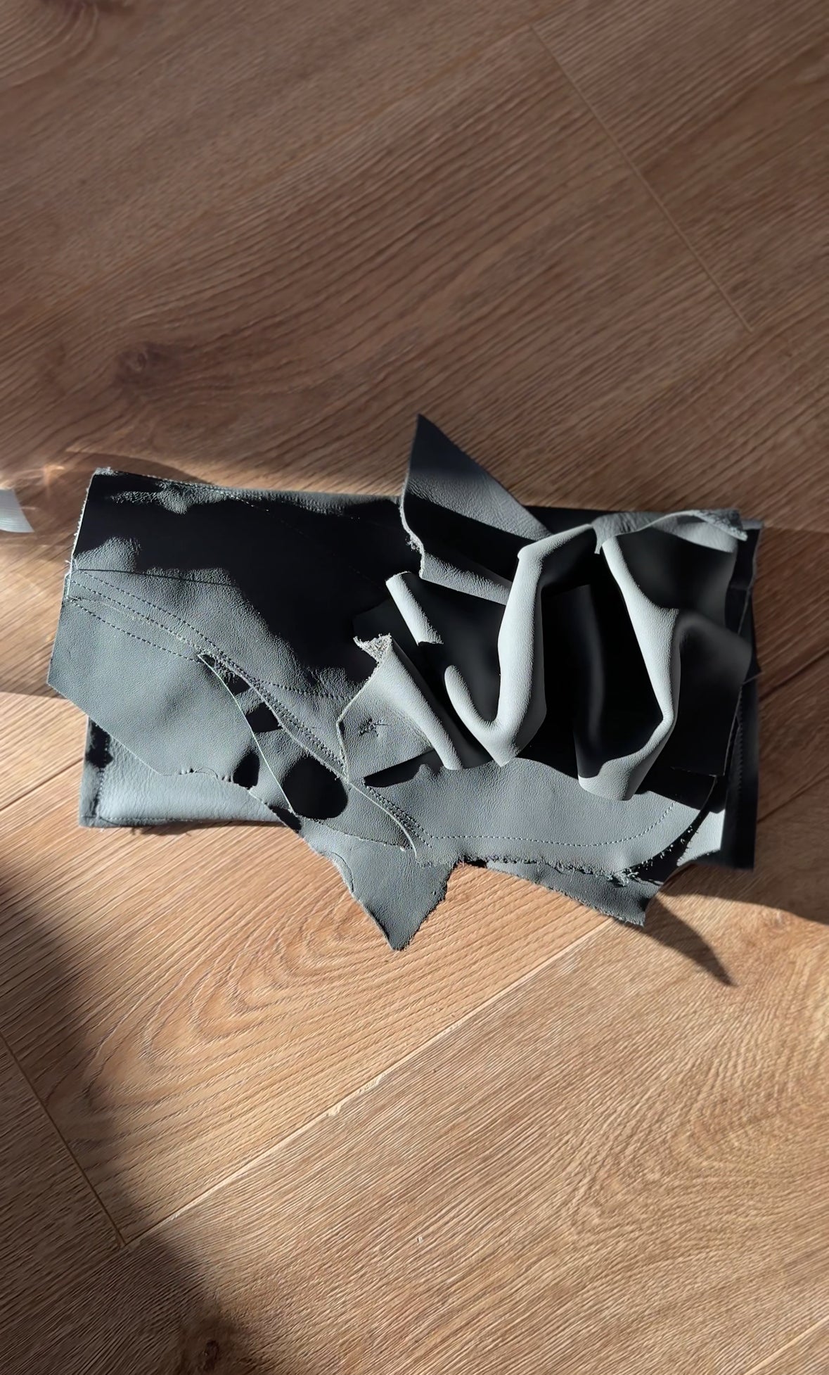 Charlotte Ruffled Leather Clutch Bag.