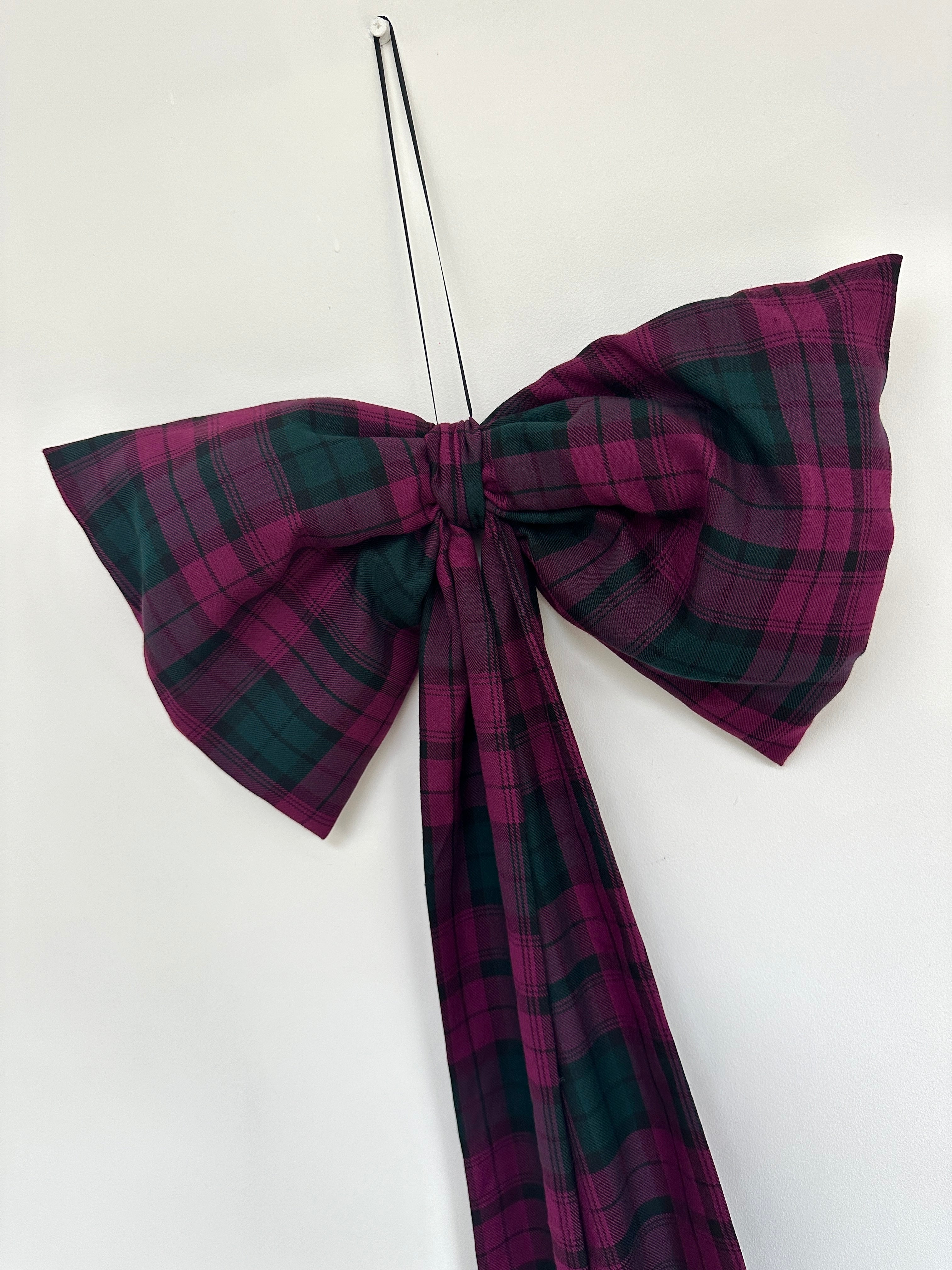 Maroon & Green Tartan Bow.