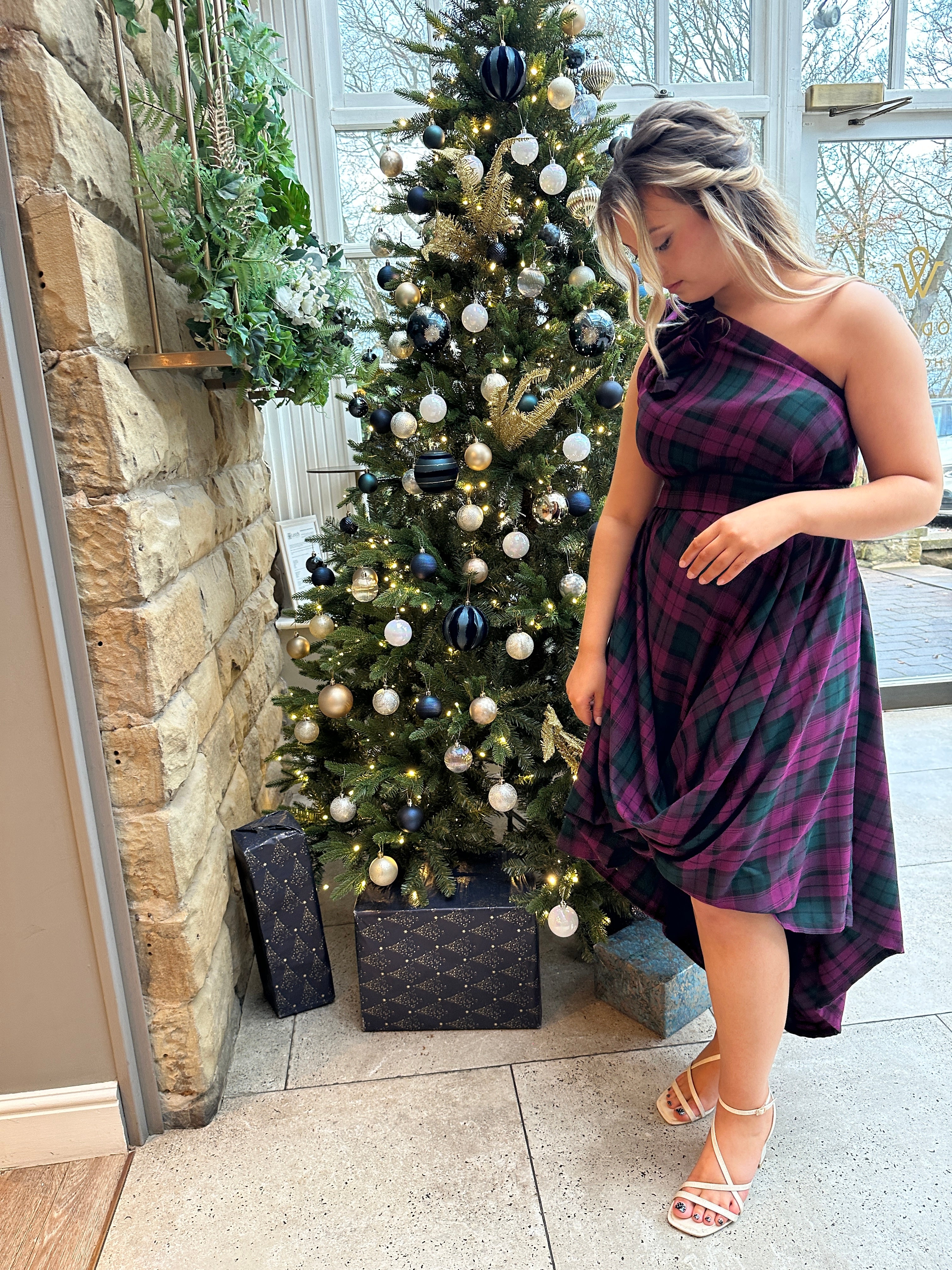 Maroon and Green Tartan Jessie Dress