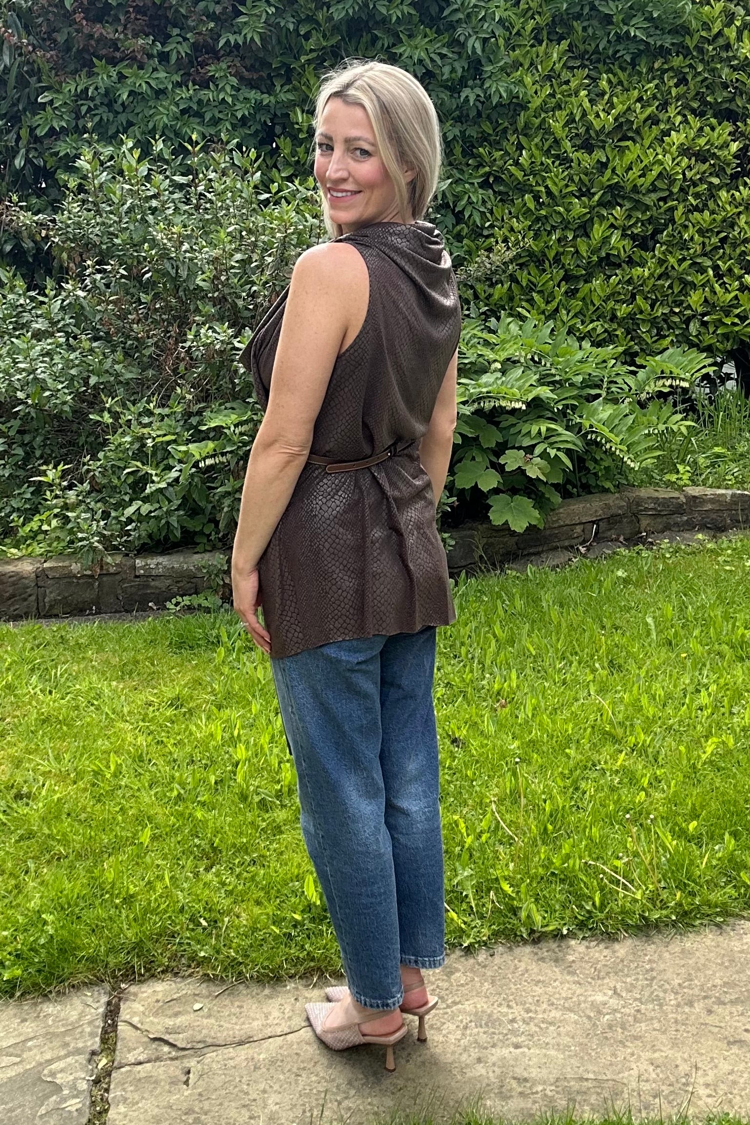 Brown snake print Lexi top