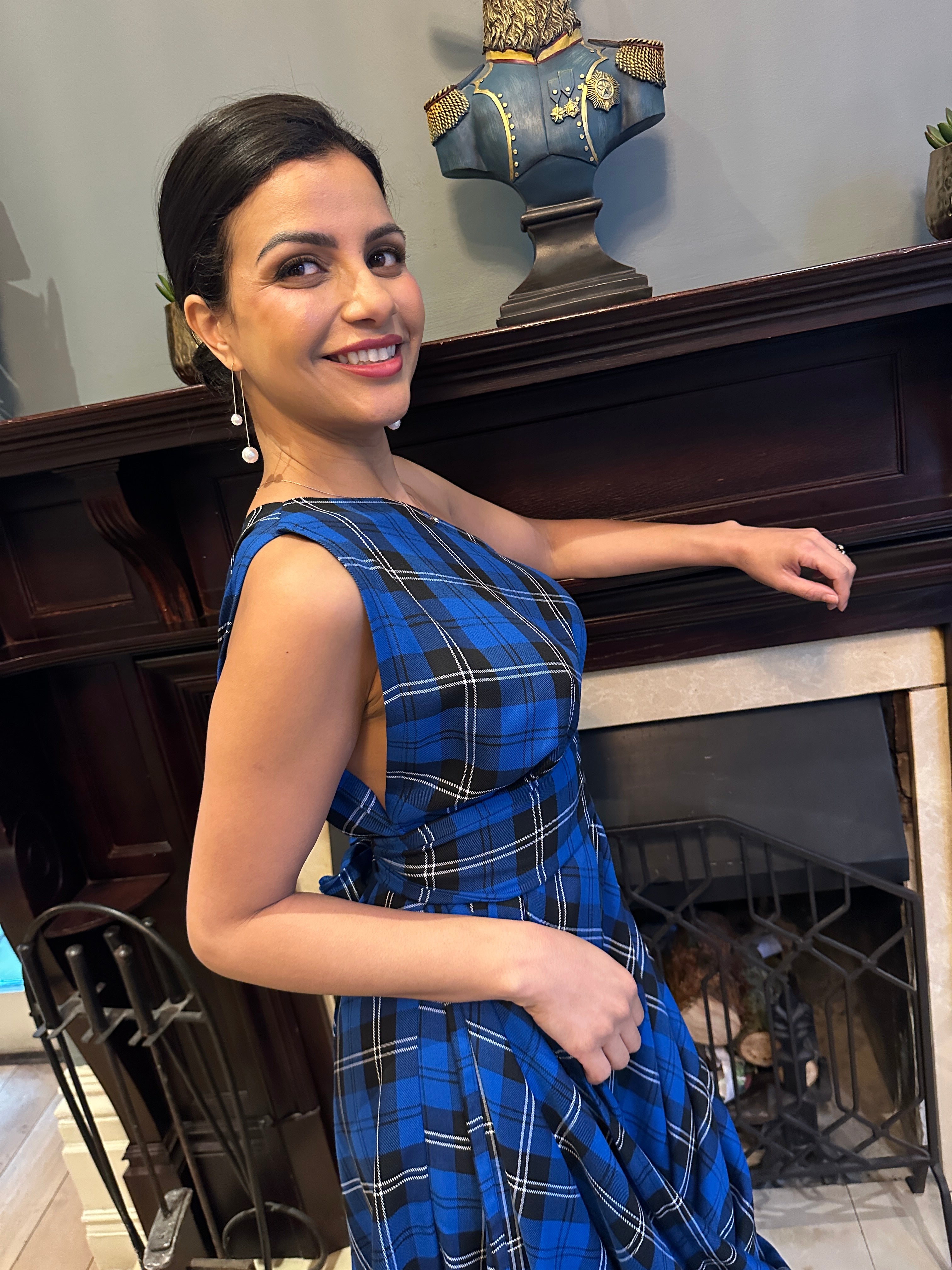 Royal Blue Tartan Jessie Dress