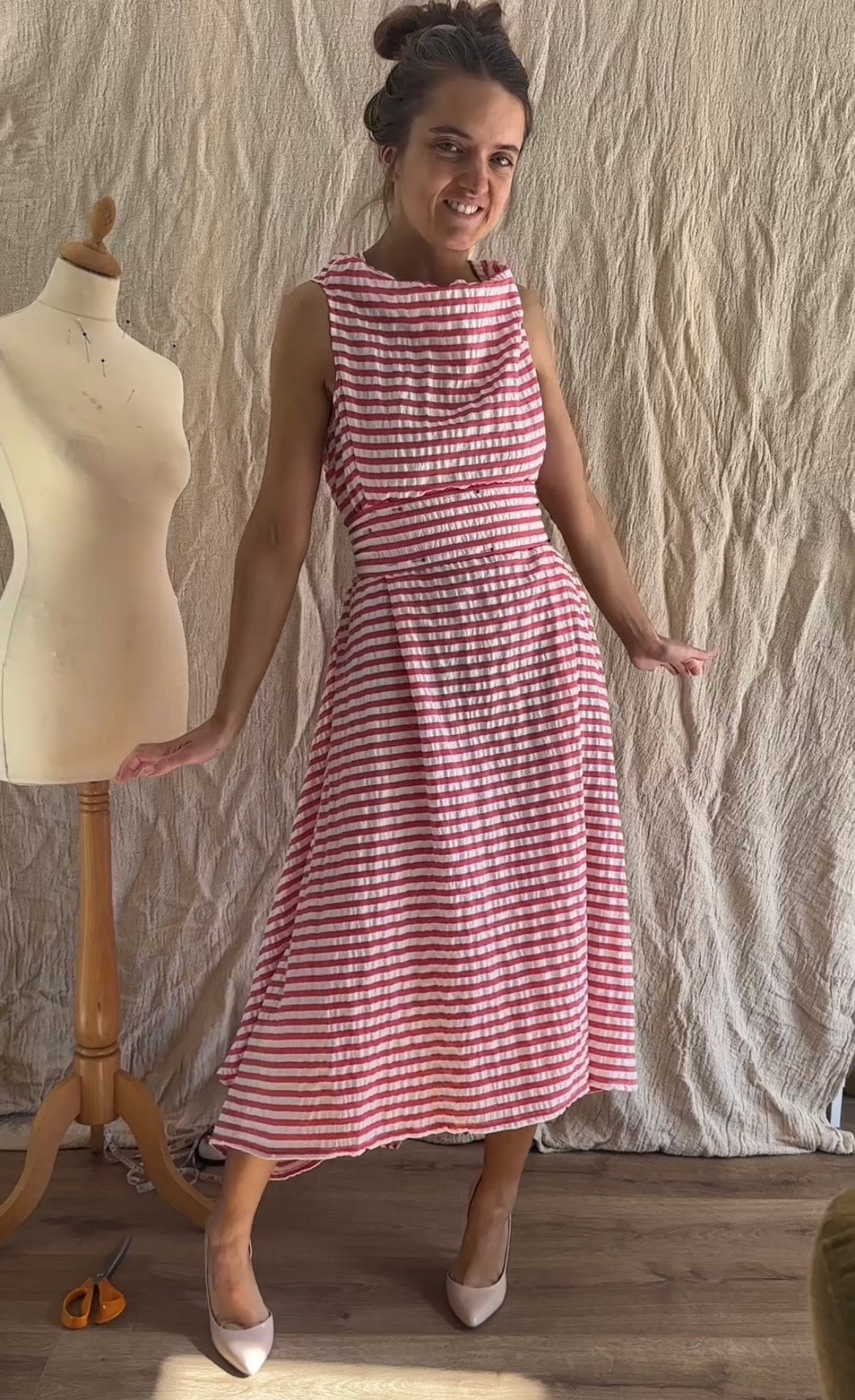 Red & White Stripe Darcy Dress.