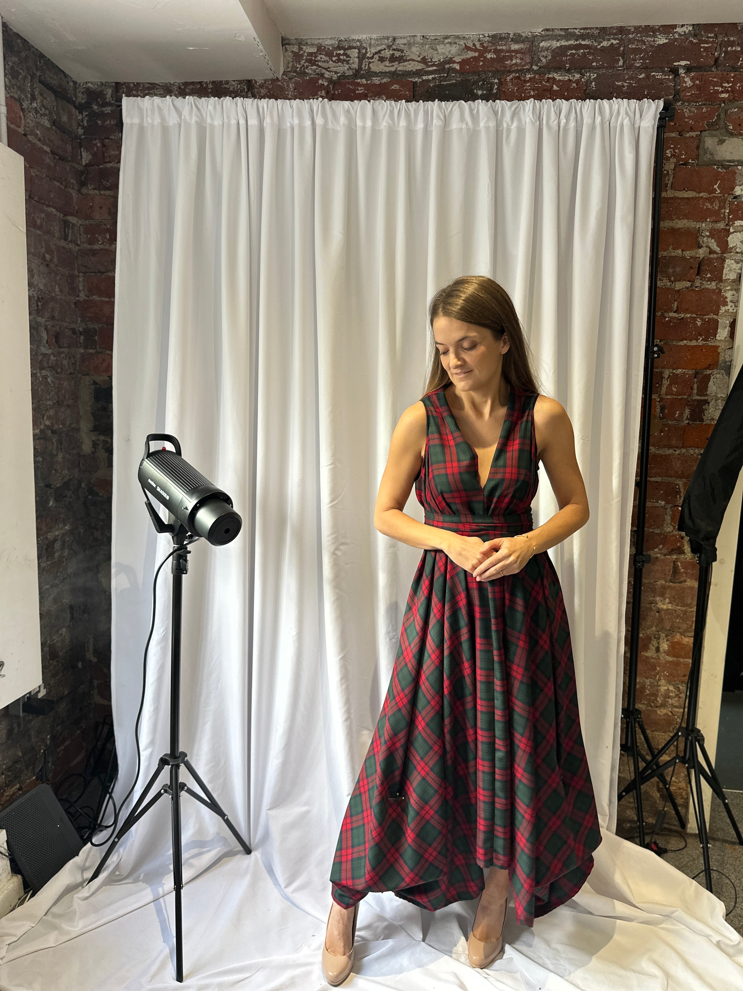 Red & Green Tartan Darcy Dress