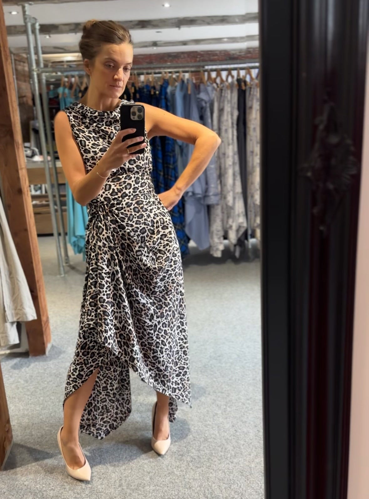 Grey Leopard Print Ivy Dress