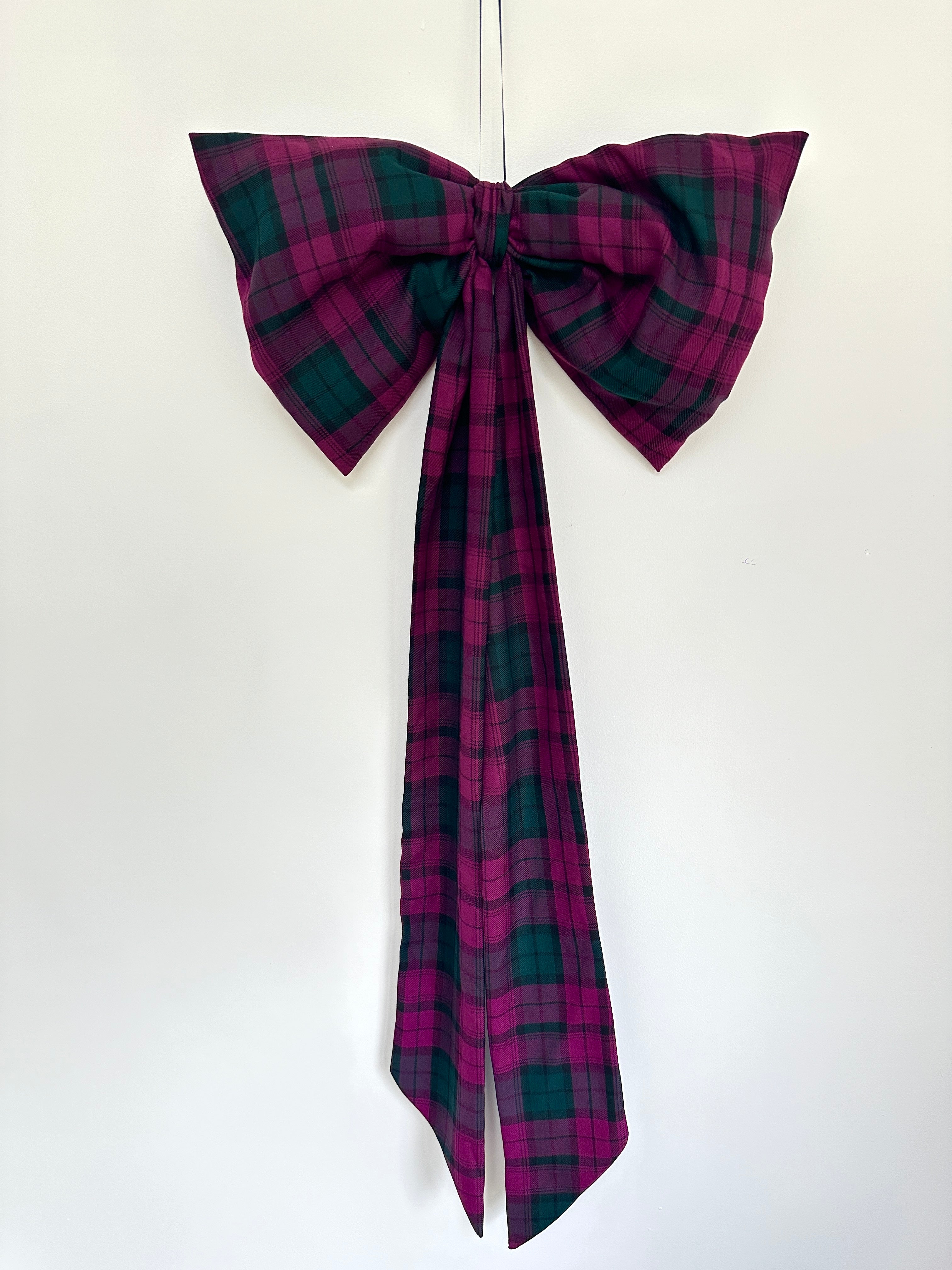 Maroon & Green Tartan Bow.