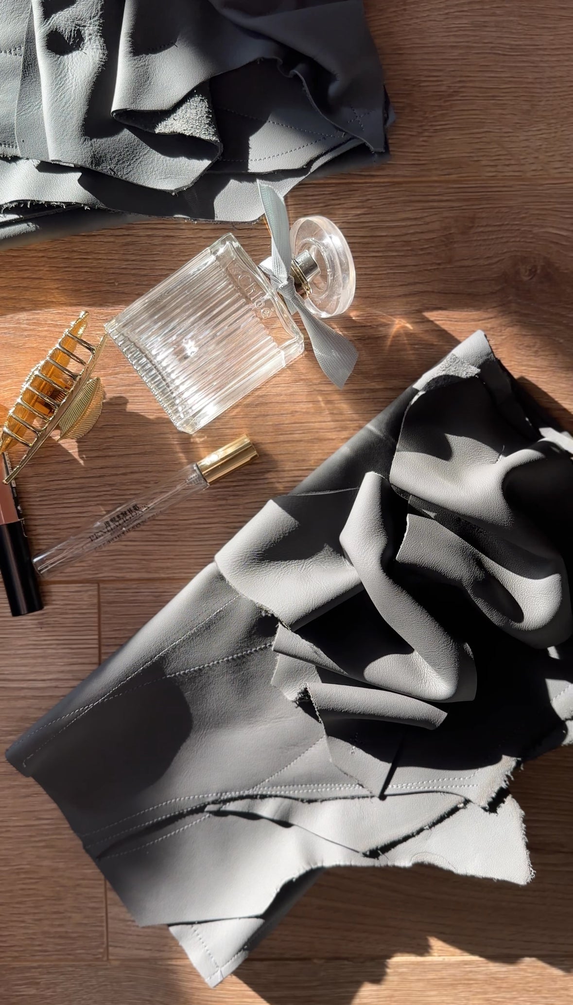 Charlotte Ruffled Leather Clutch Bag.