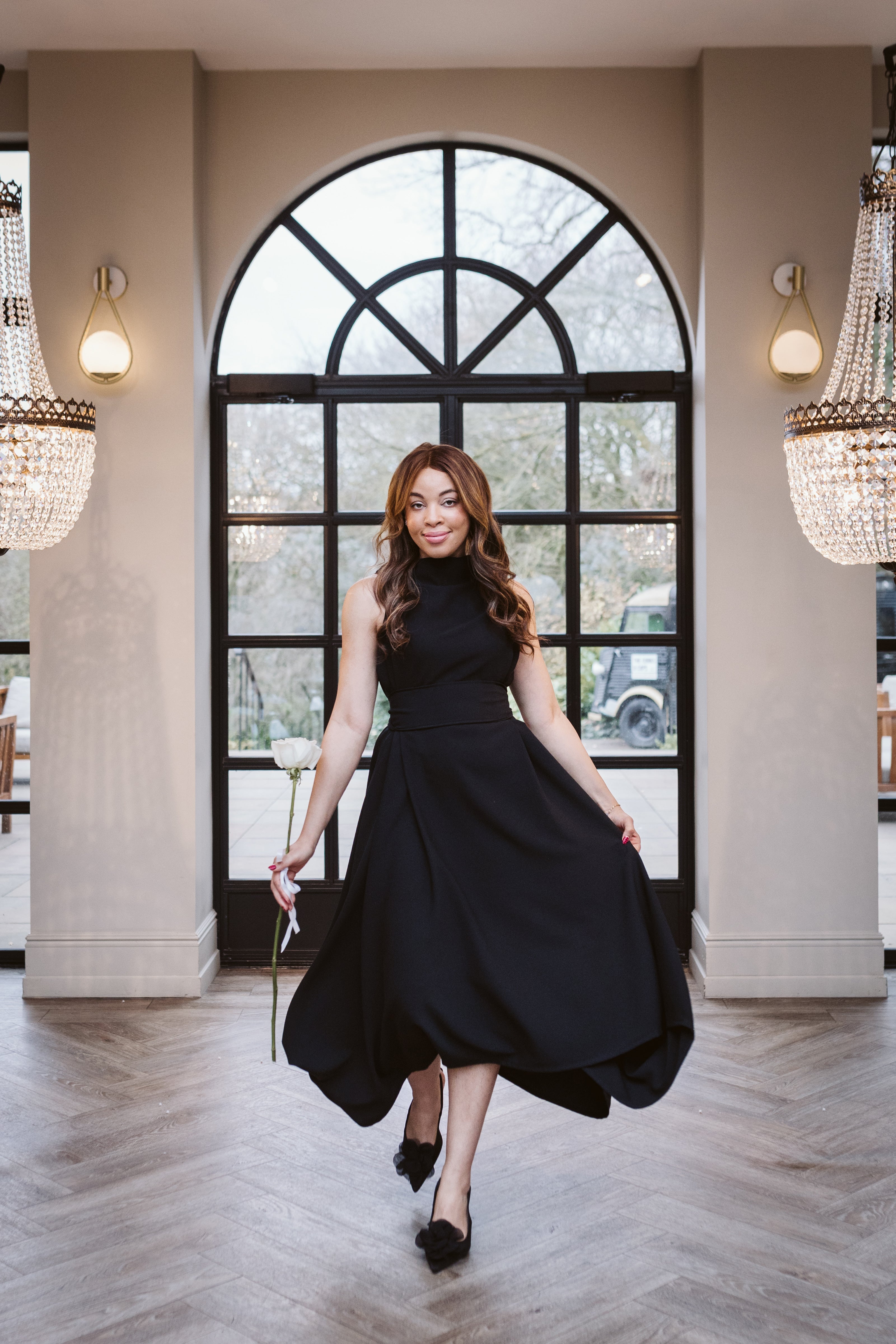 Black Darcy Midi Dress