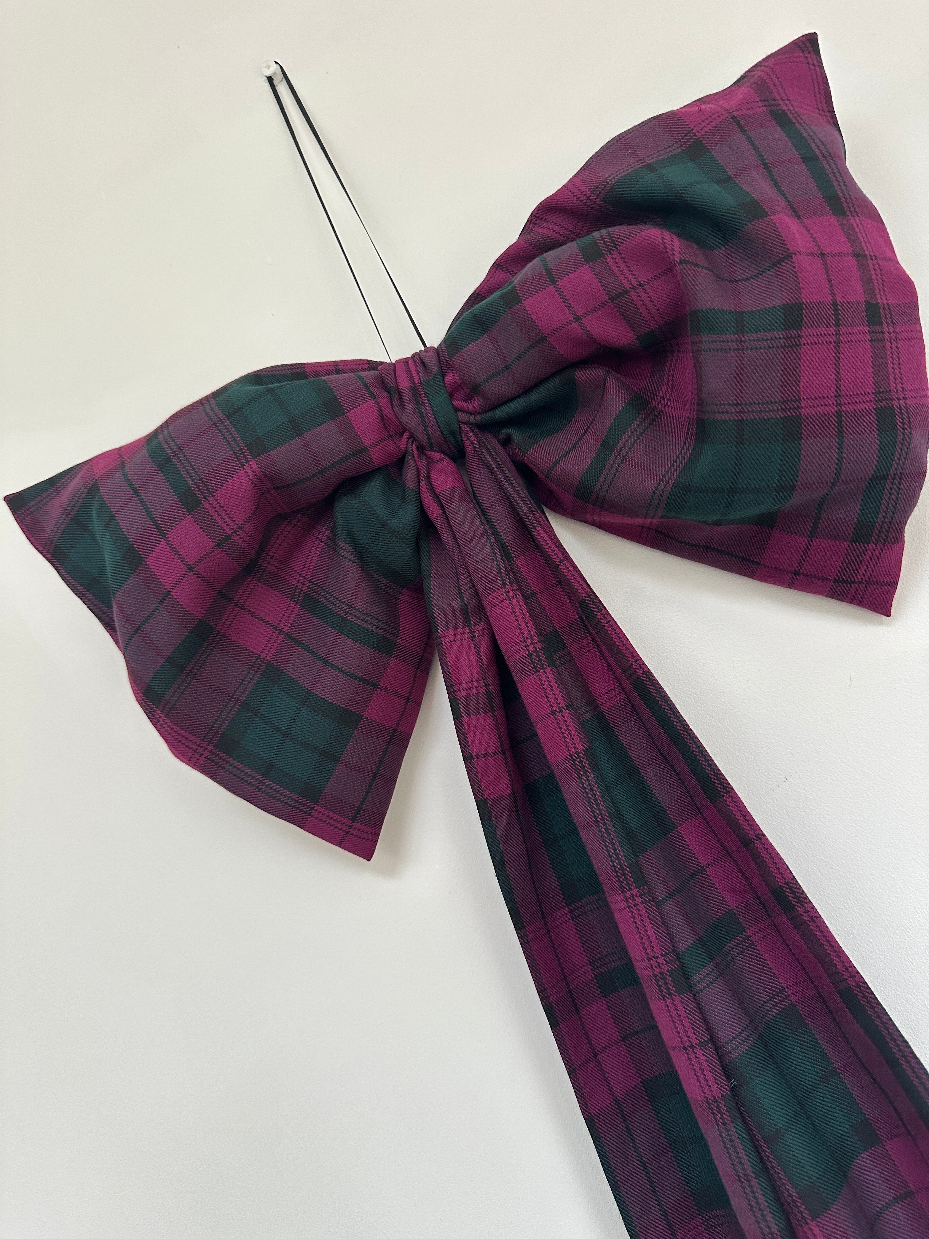 Maroon & Green Tartan Bow.