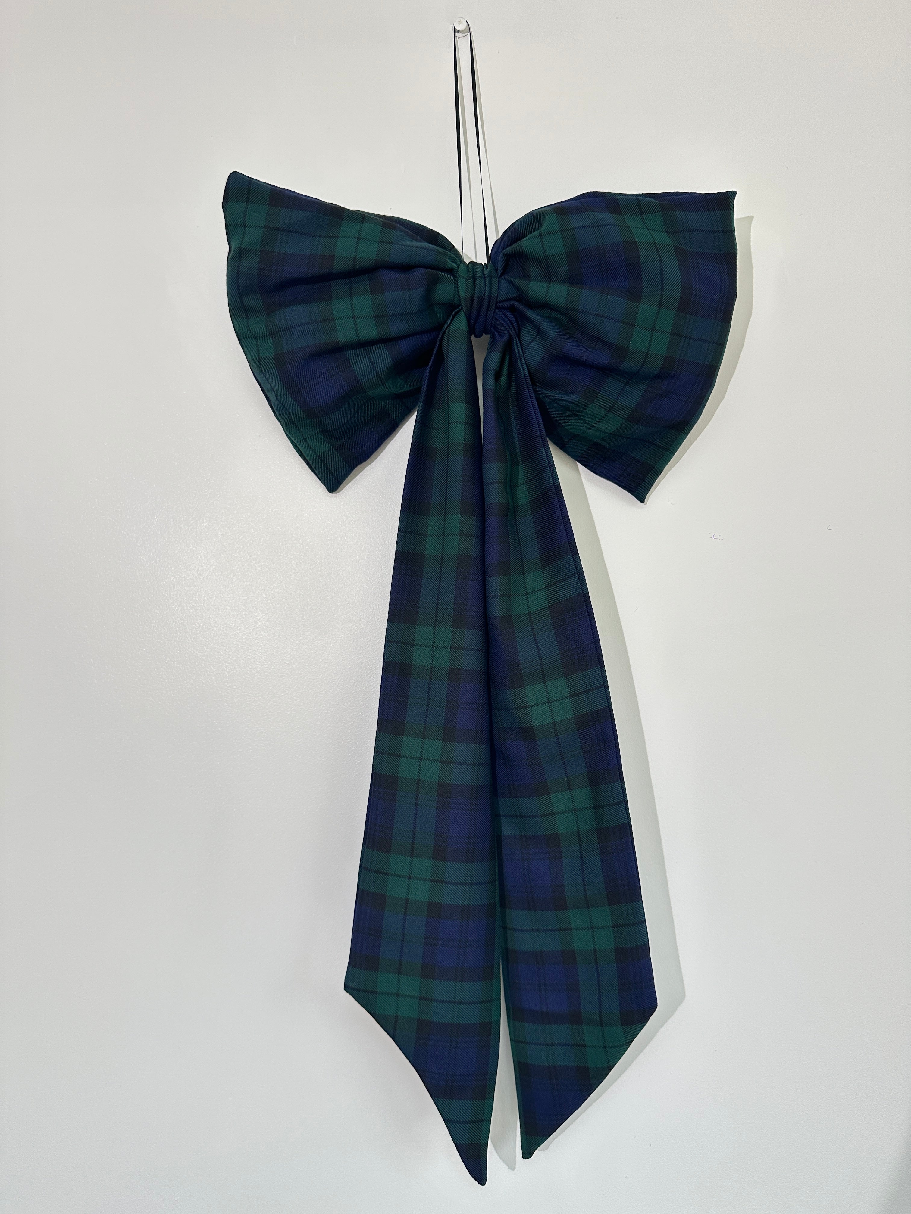 Navy & Green Tartan Bow