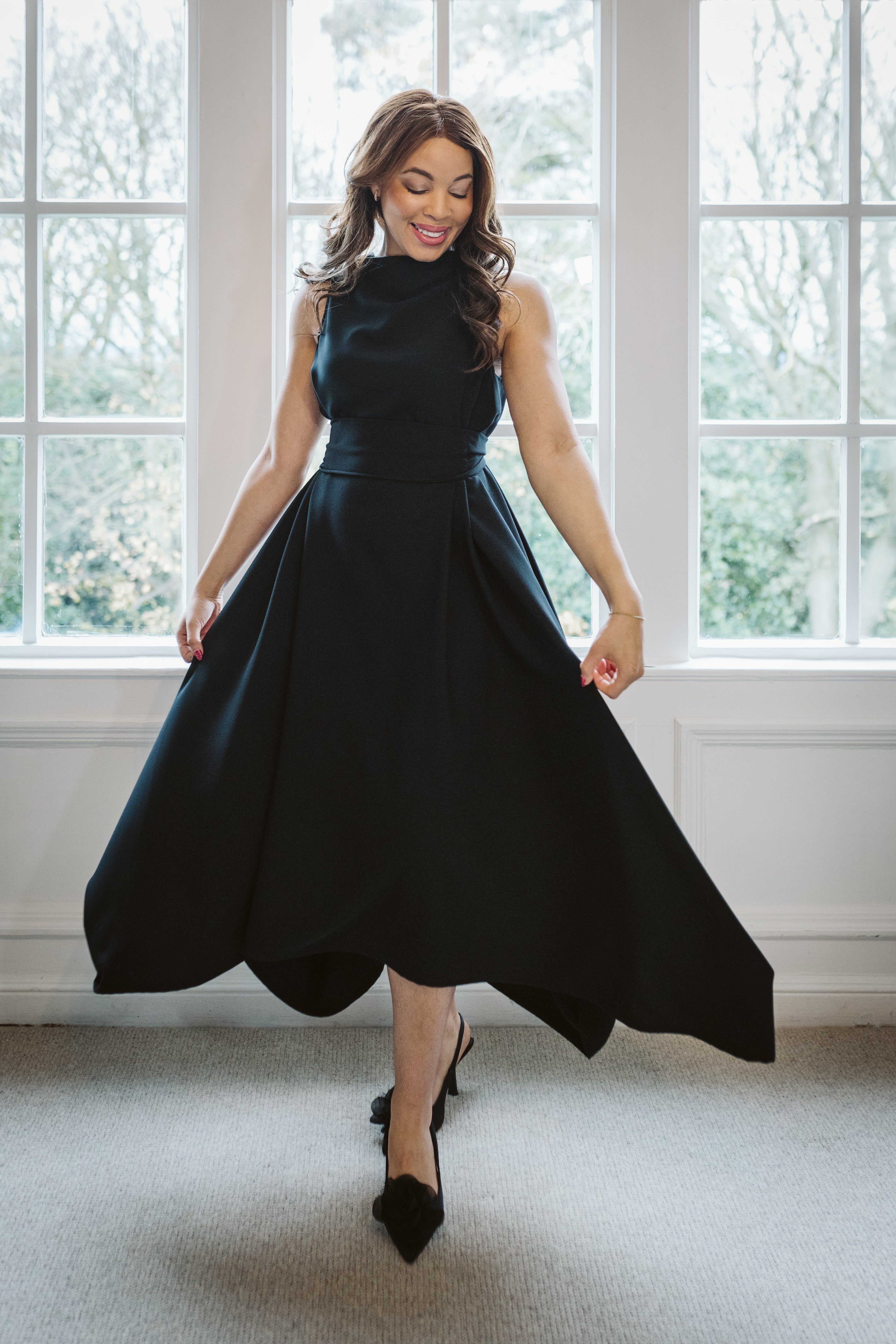 Black Darcy Midi Dress