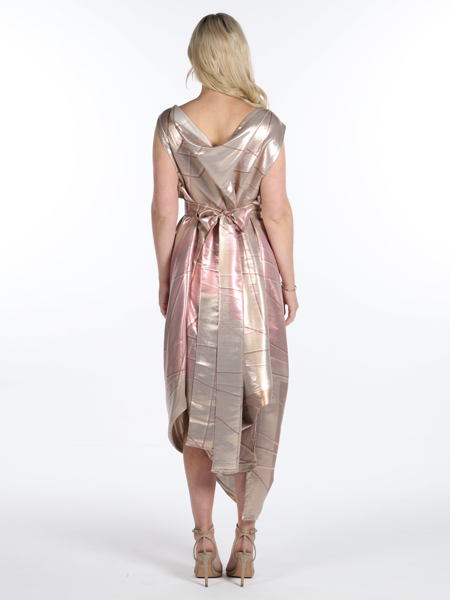 Luxe Gold and Pink Poppy Dress