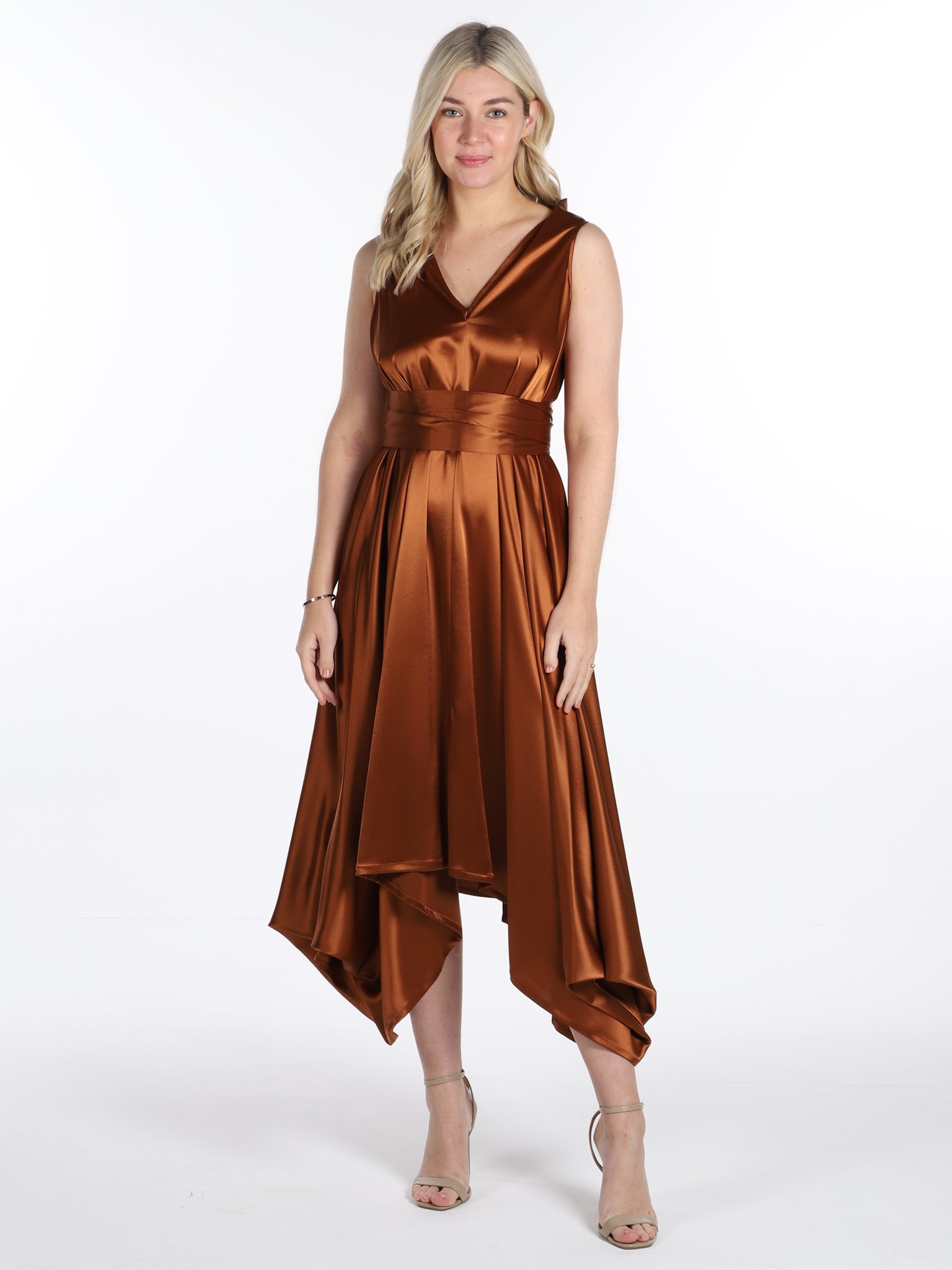 Rust Satin Darcy Dress