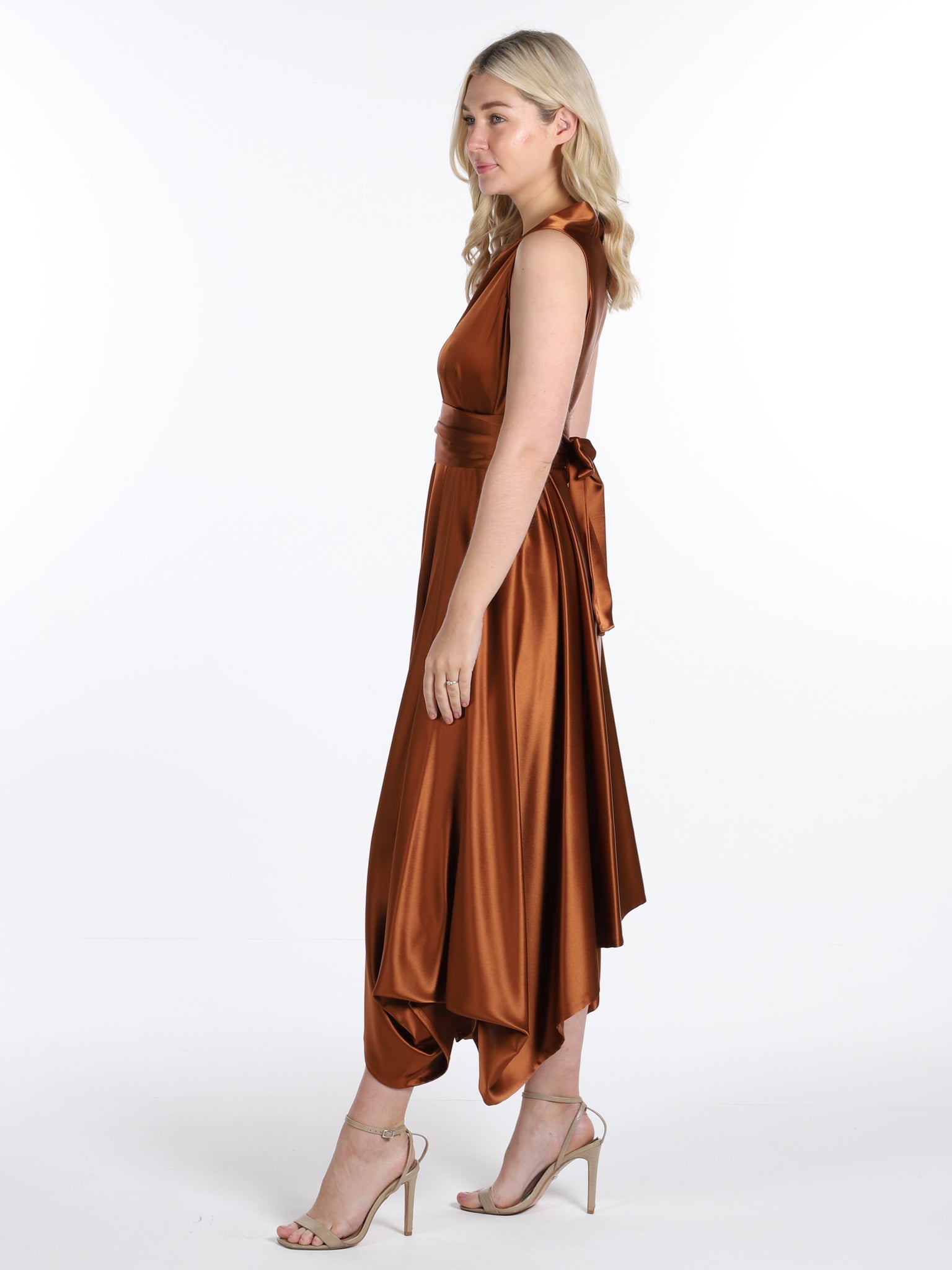 Rust Satin Darcy Dress