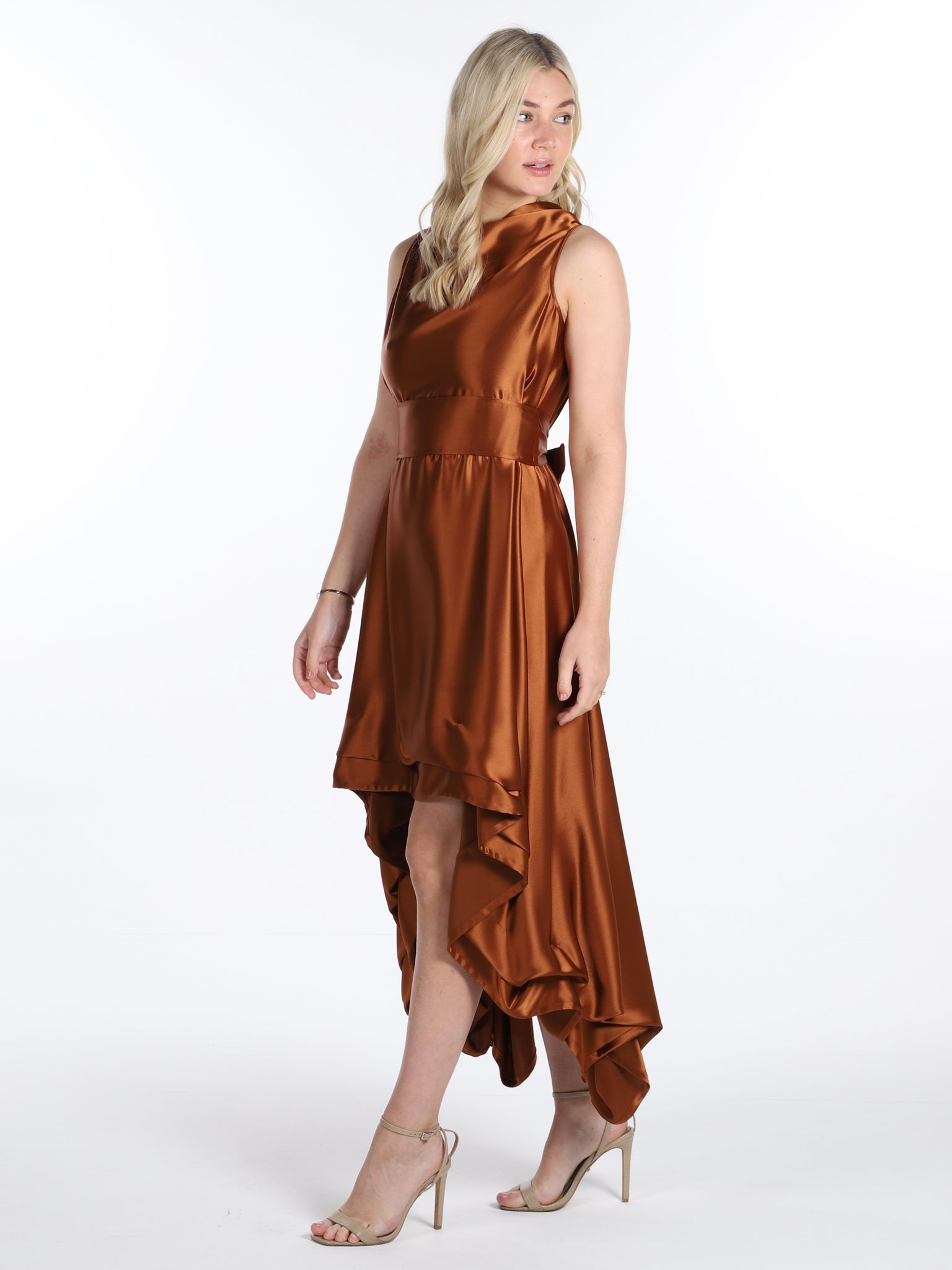 Rust Satin Wendy Dress