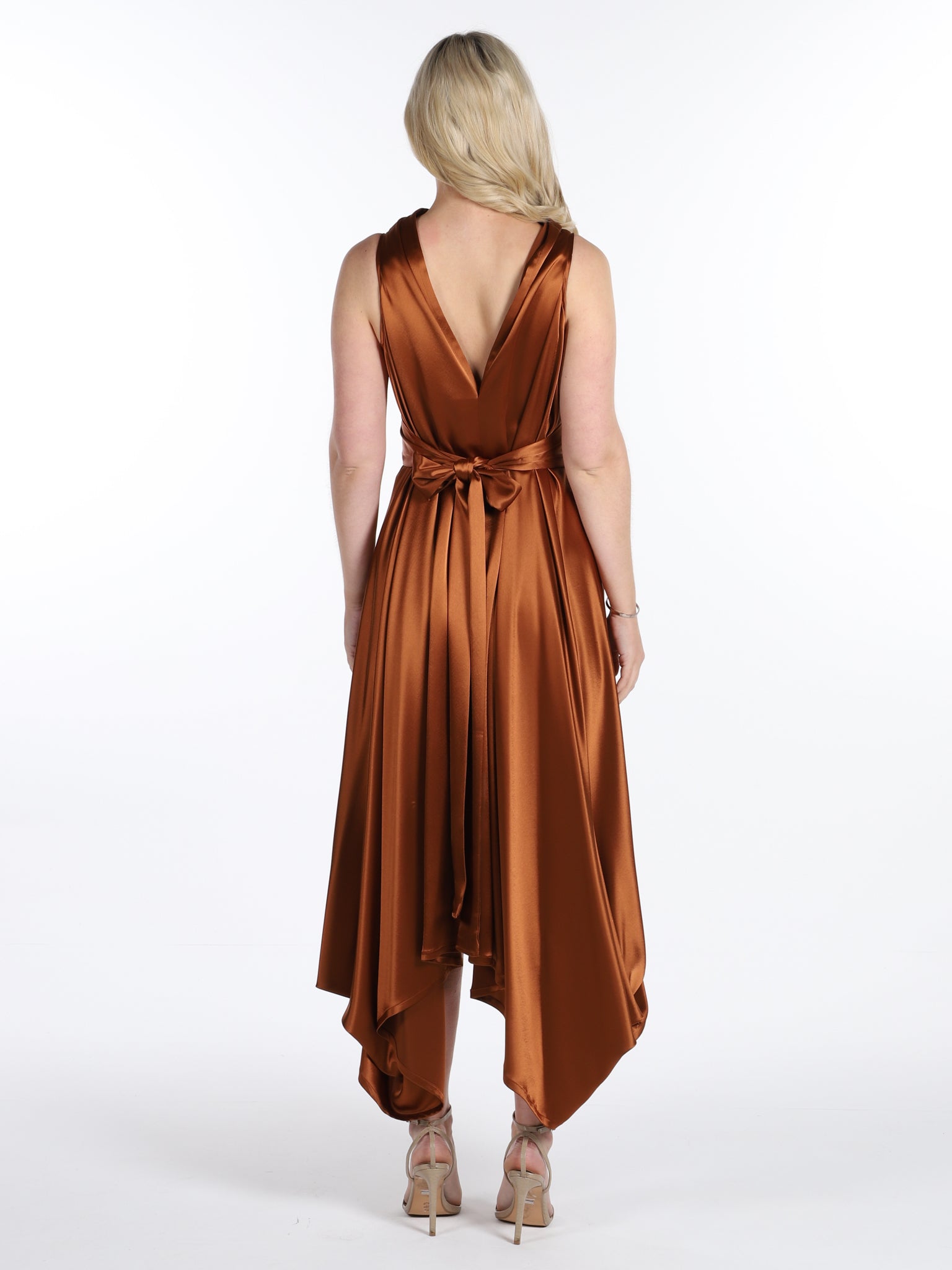 Rust Satin Wendy Dress