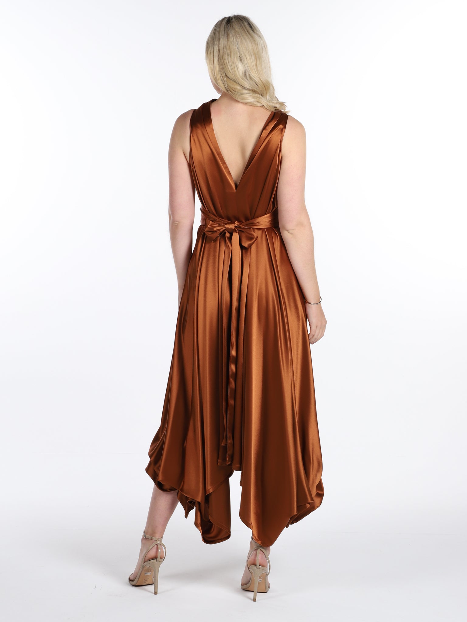 Rust Satin Wendy Dress