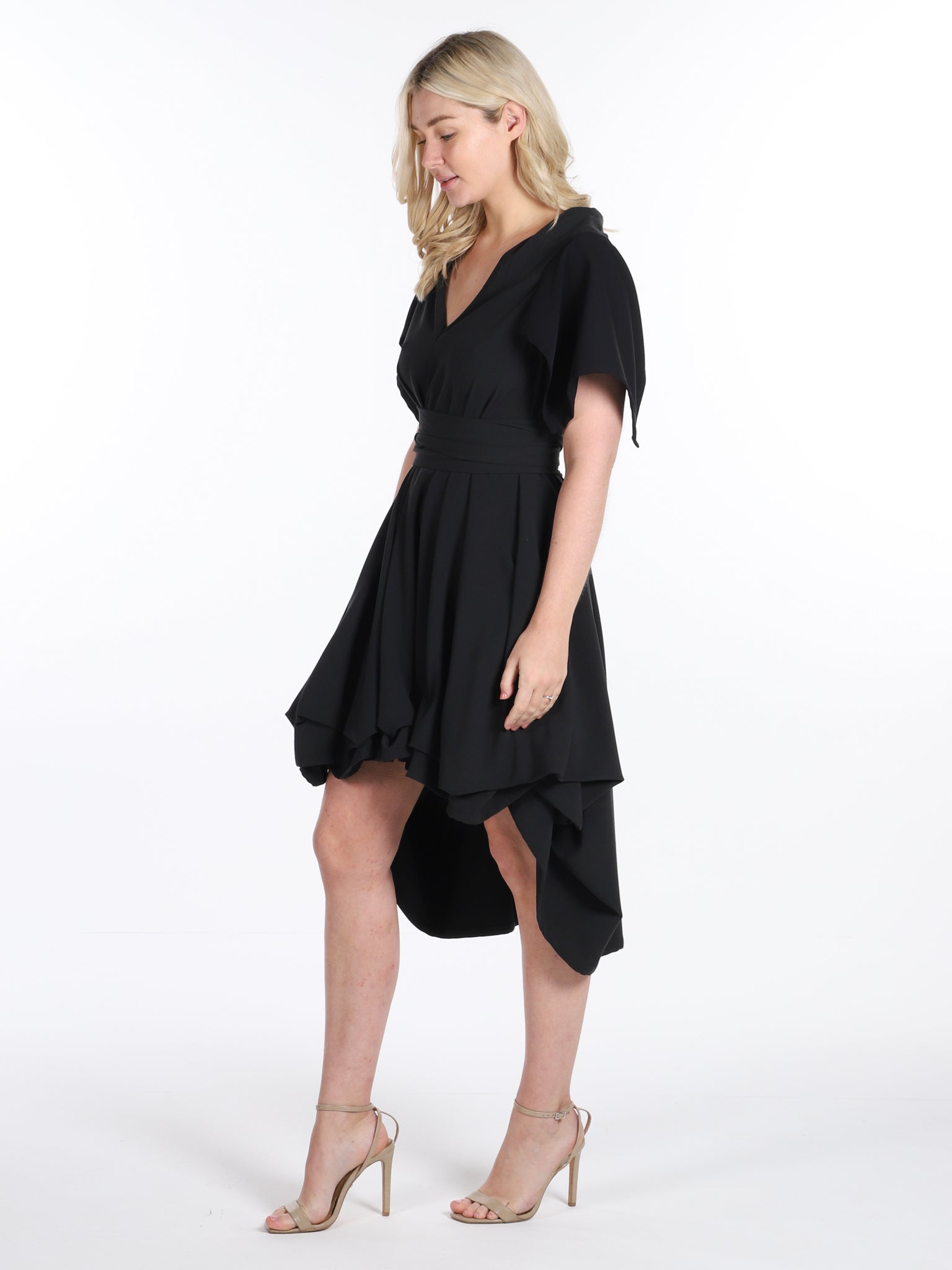 Black Harlow with Waterfall Sleeves