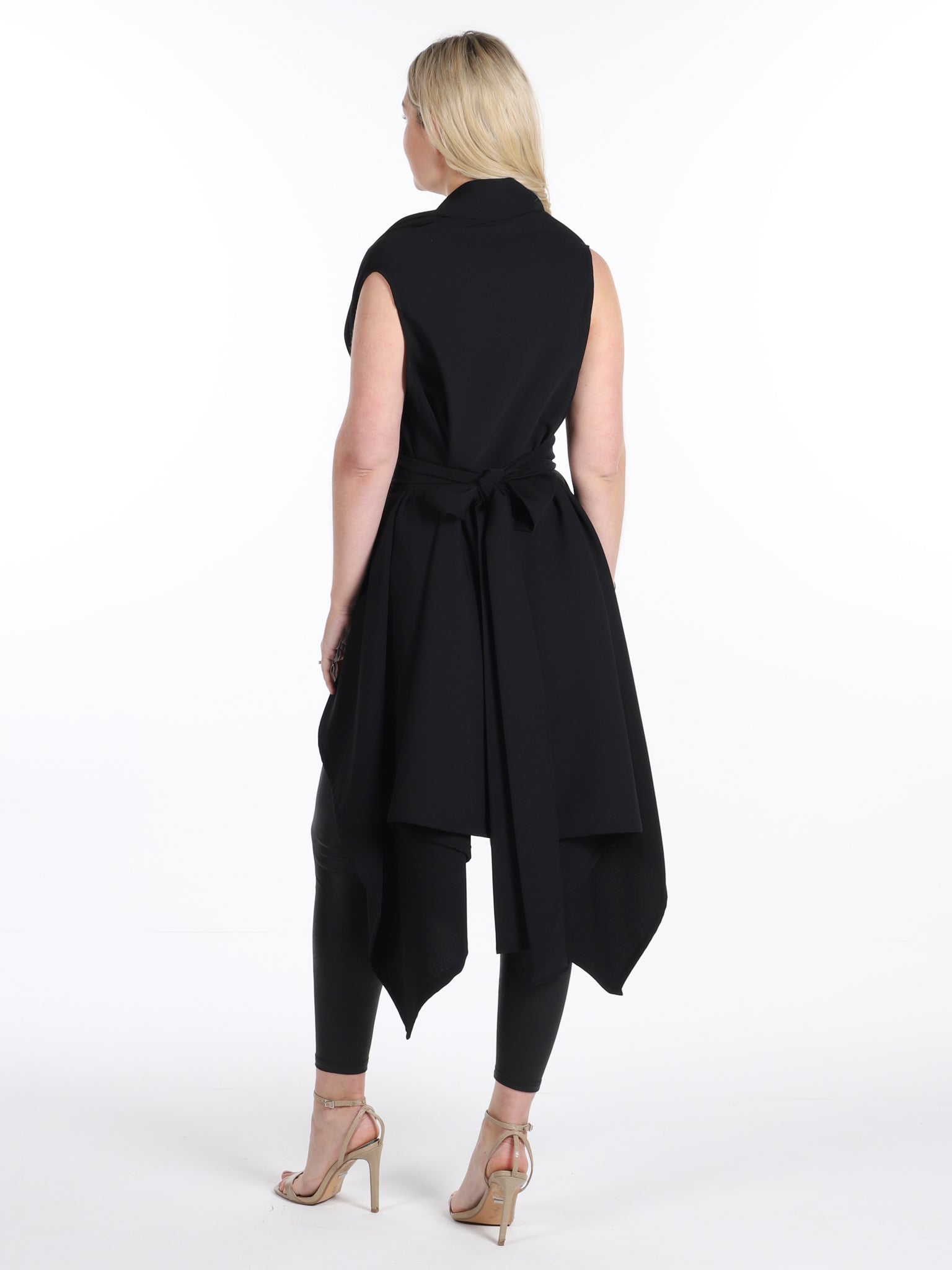 Black Drape Waterfall Waistcoat