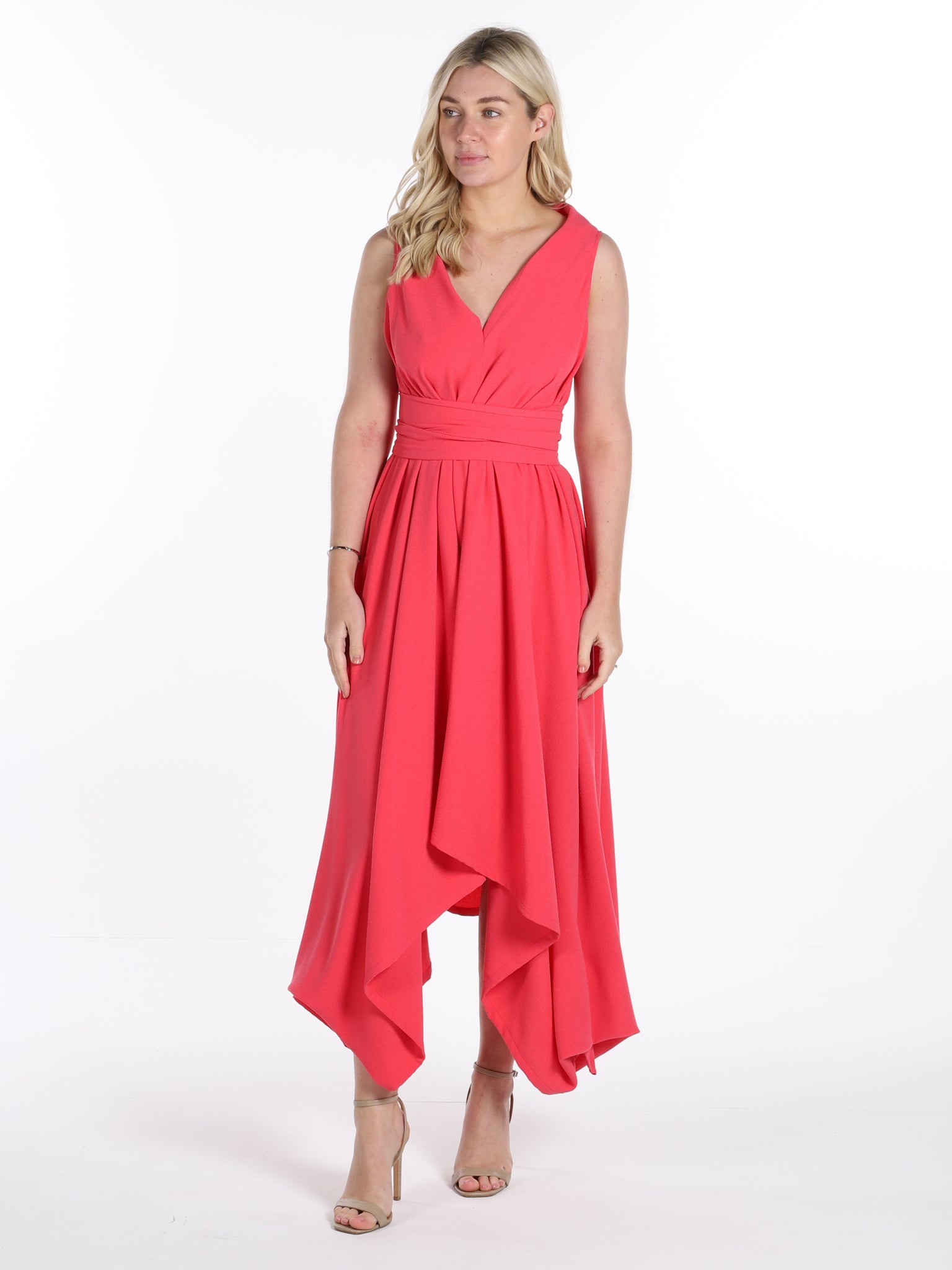 Geranium Pink Darcy Midi Dress