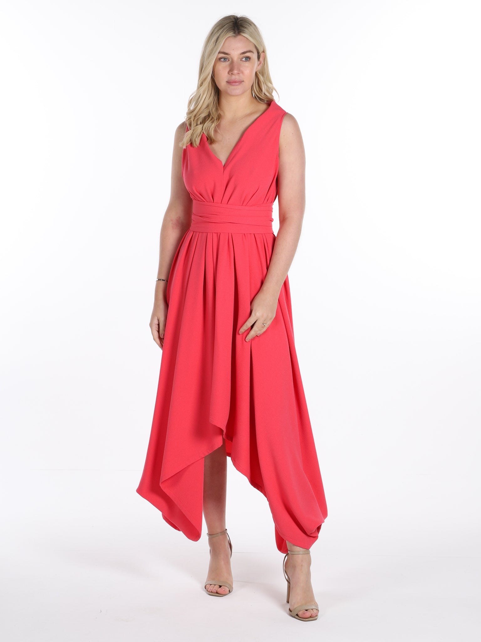 Geranium Pink Darcy Midi Dress