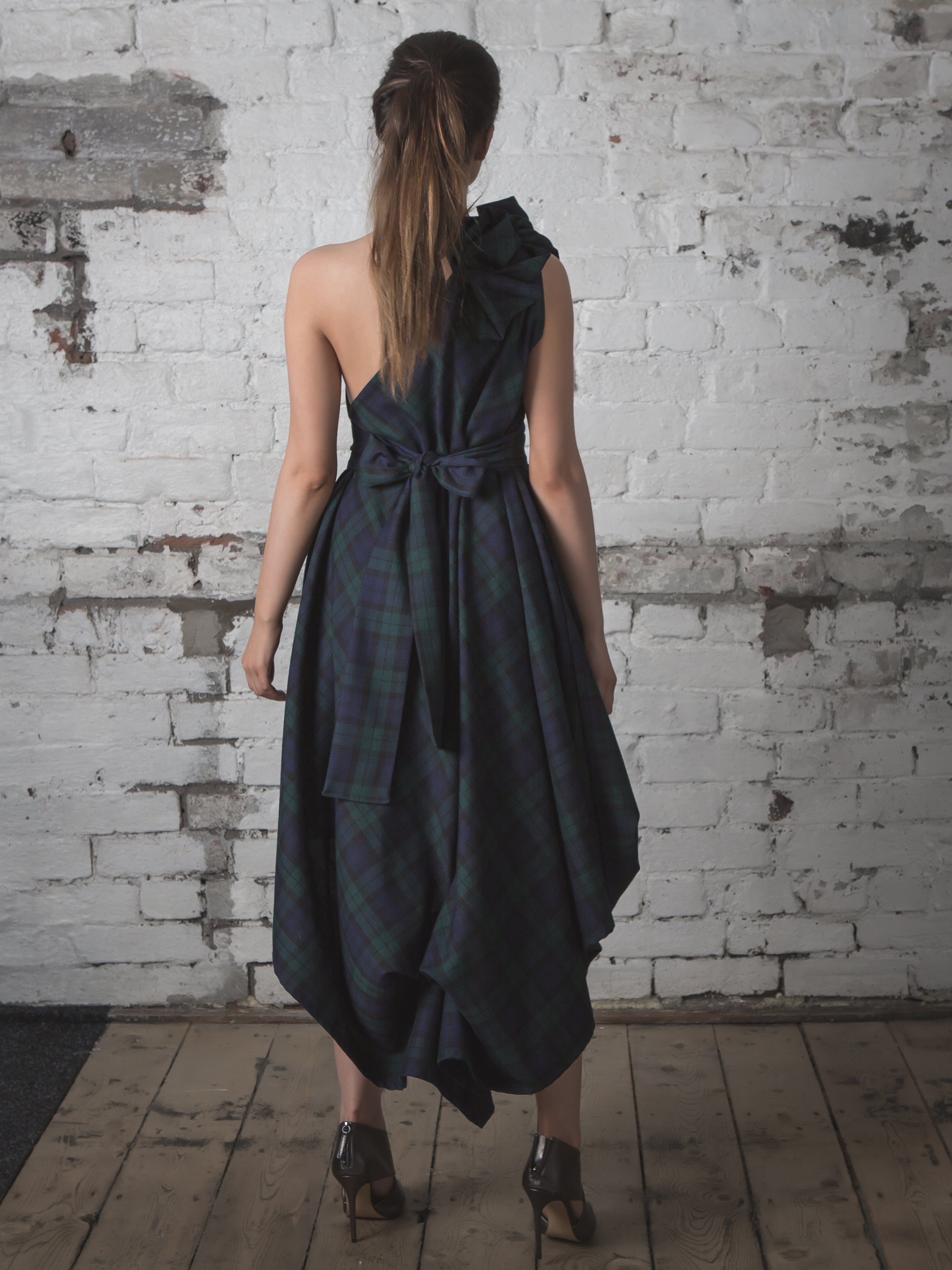 Navy and Green Tartan Jessie Dress