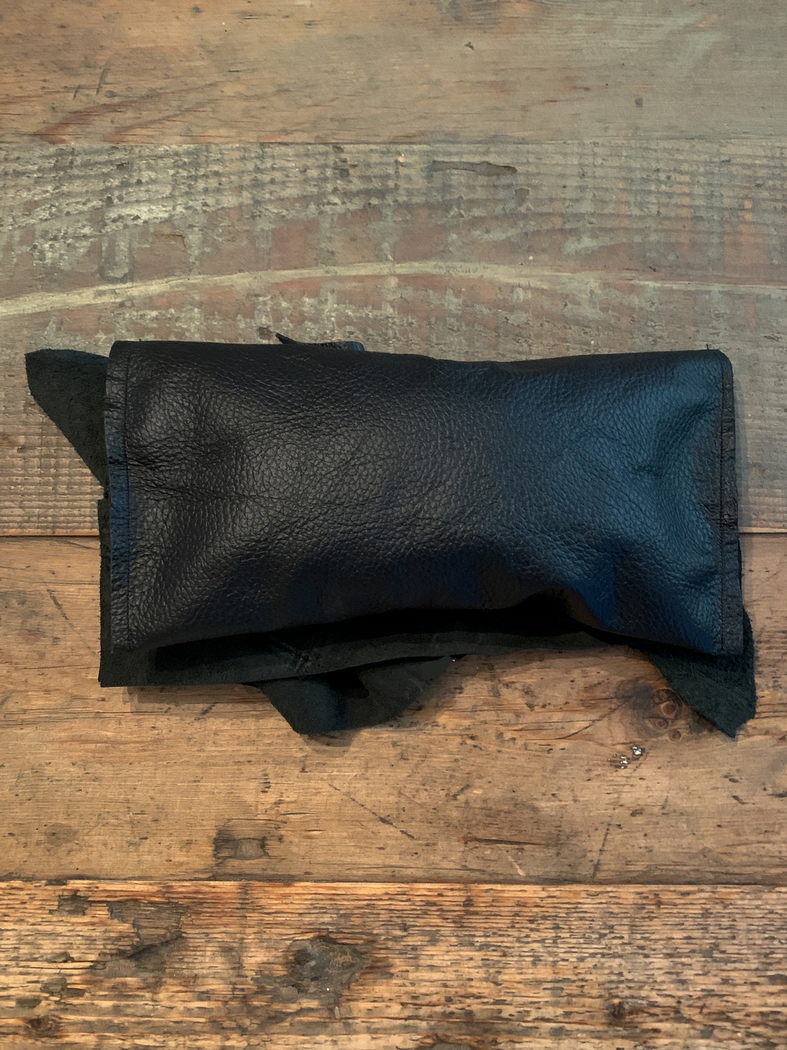 Black Leather Clutch Bag - 25248
