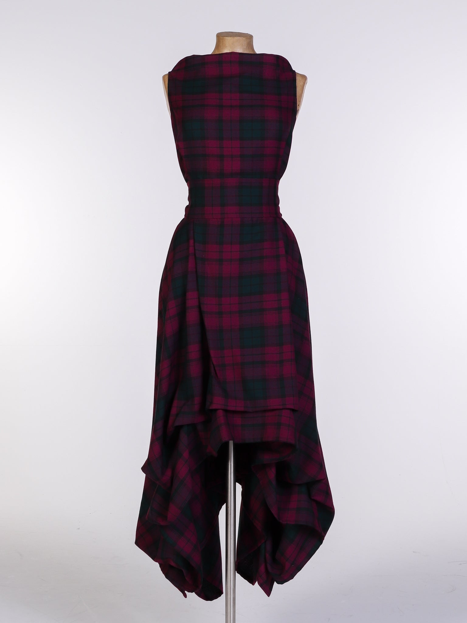 Maroon and Green Tartan Wendy Dress