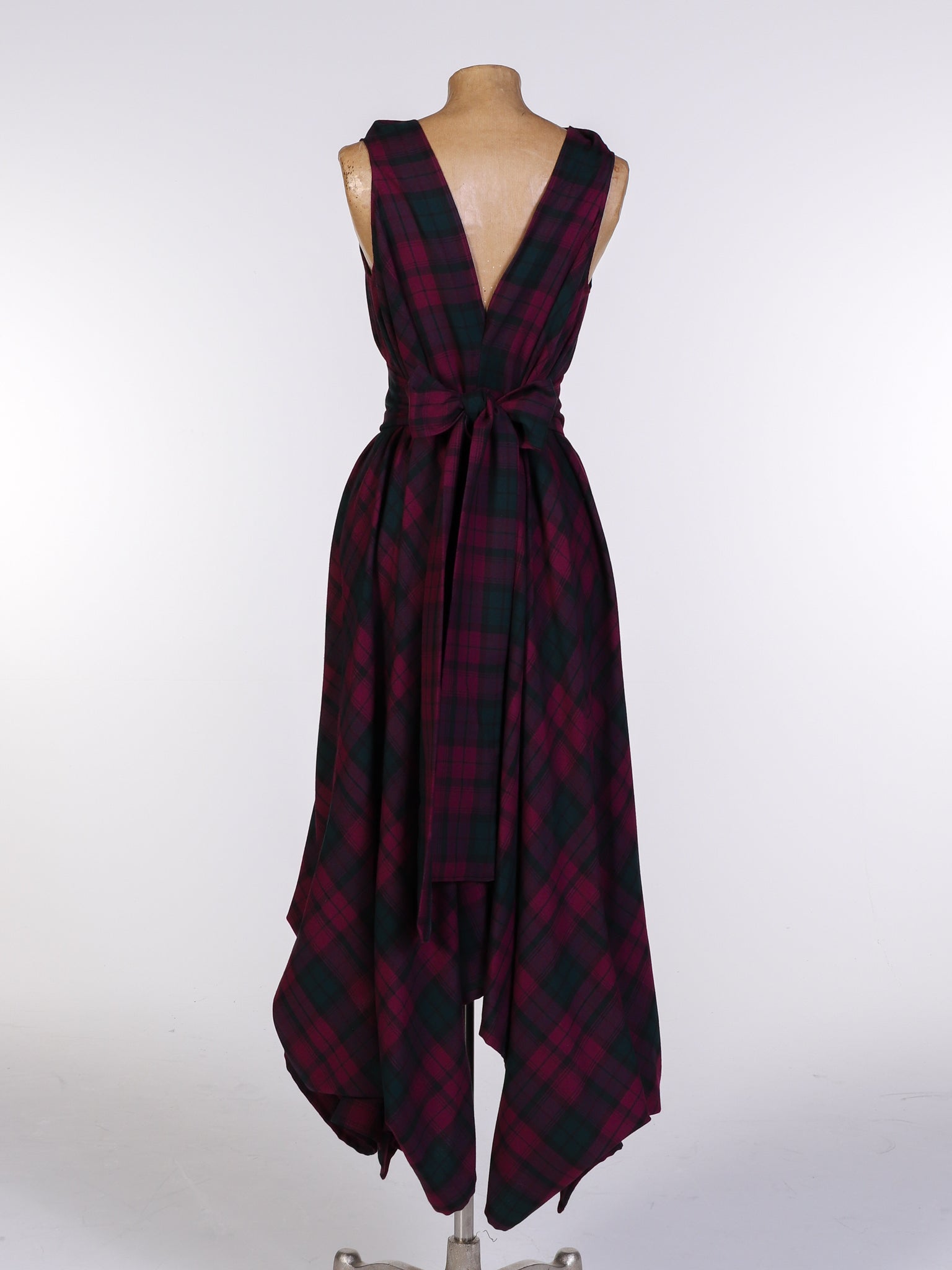 Maroon and Green Tartan Wendy Dress