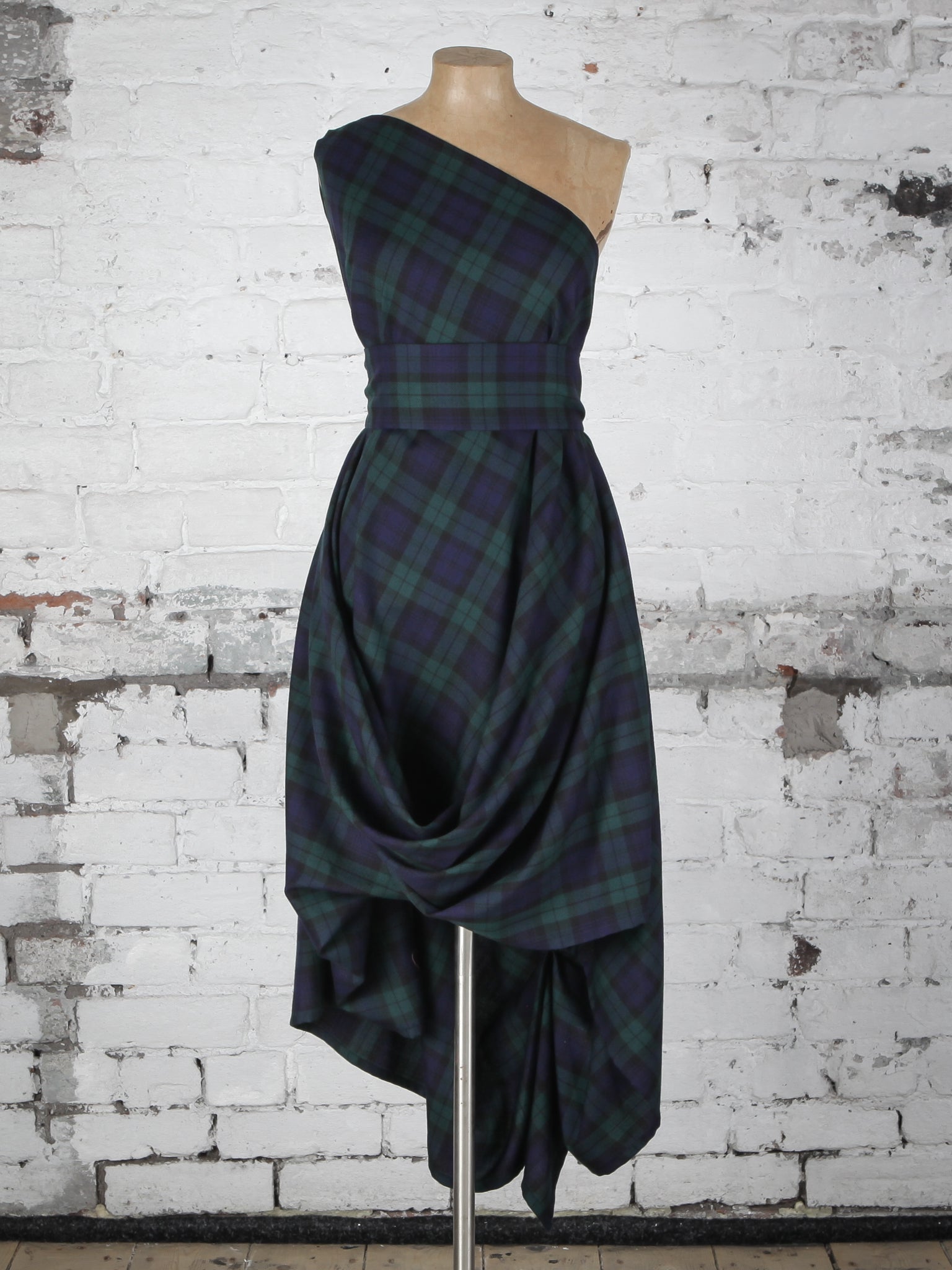 Navy and Green Tartan Jessie Dress