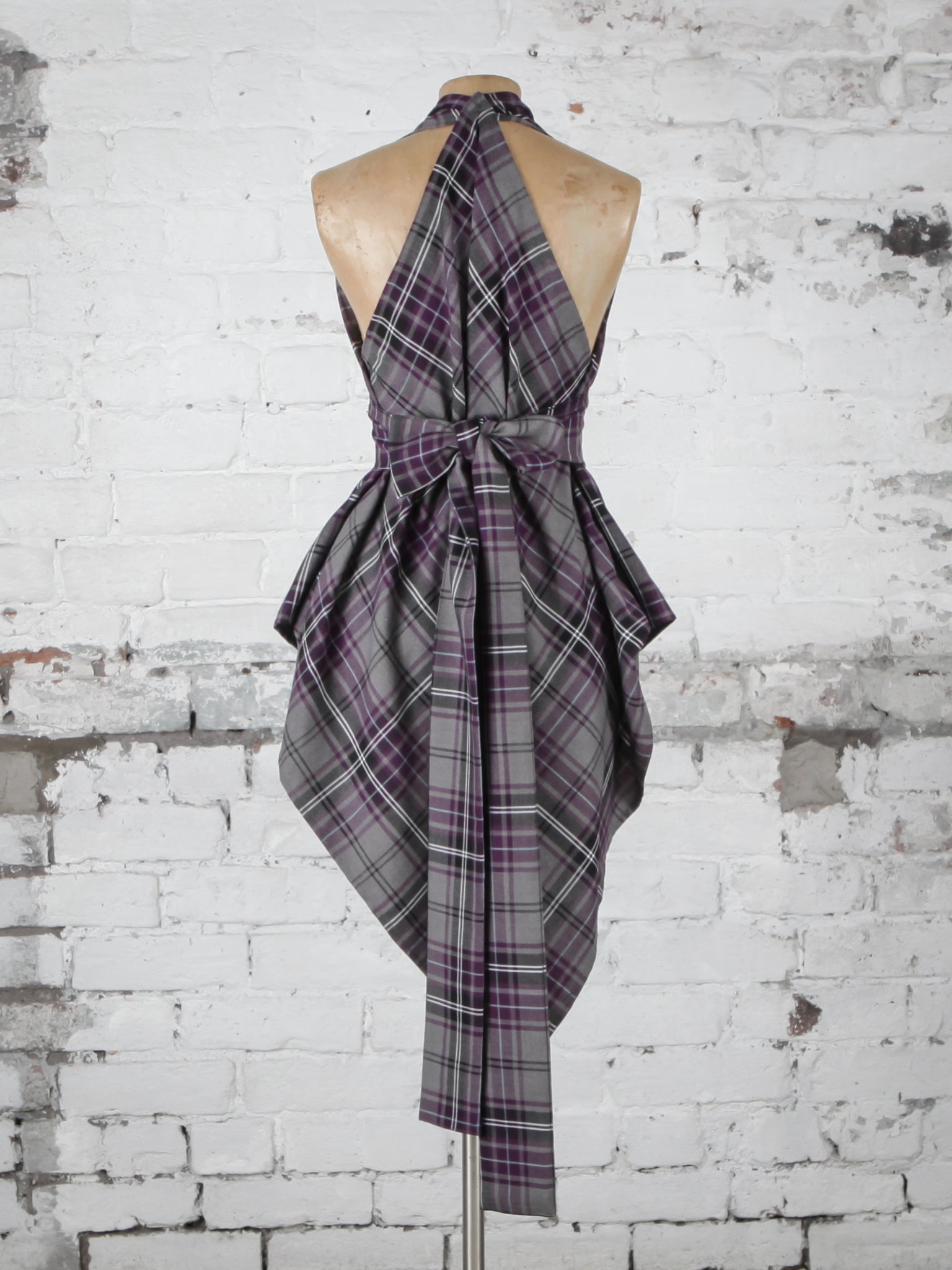 Grey and Purple Tartan Alice Maxi Top