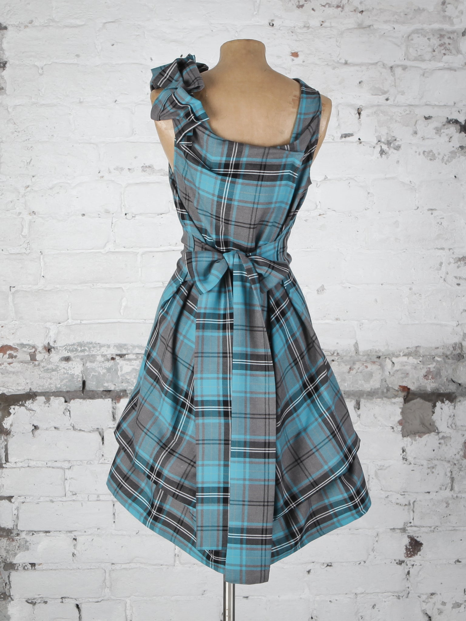Turquoise Tartan Anna Dress