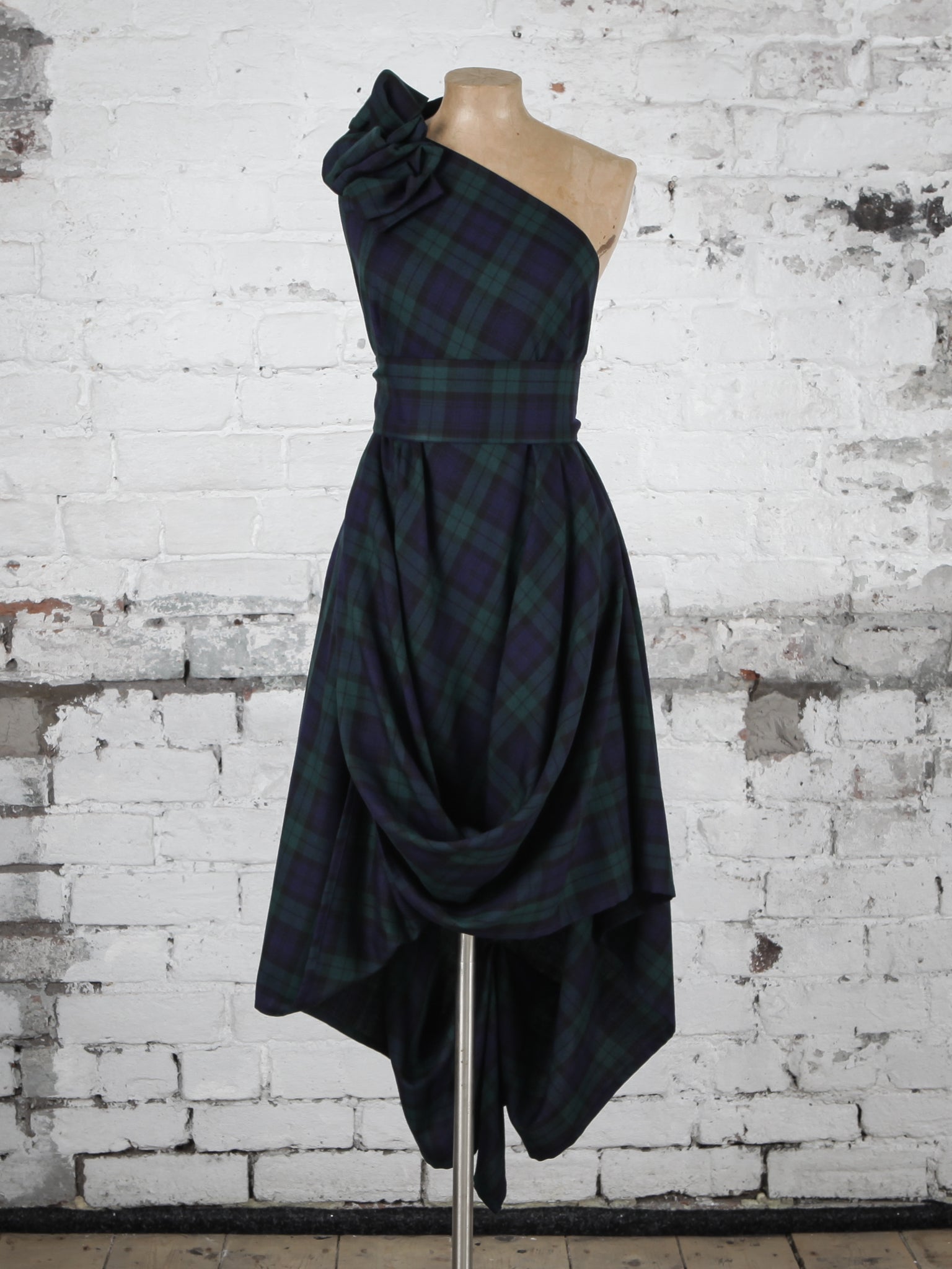 Navy and Green Tartan Jessie Dress