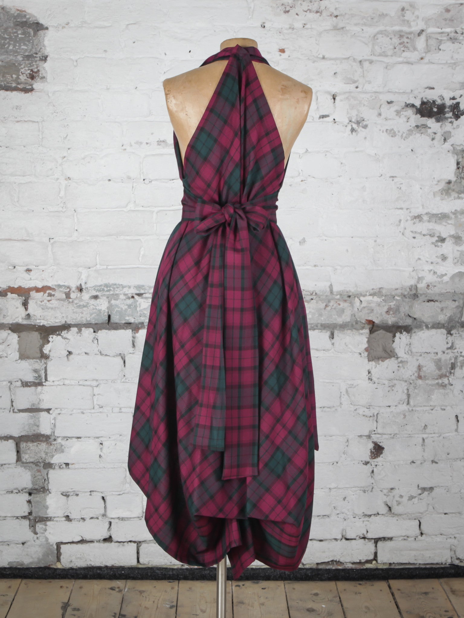 Maroon Green Tartan Alice Dress