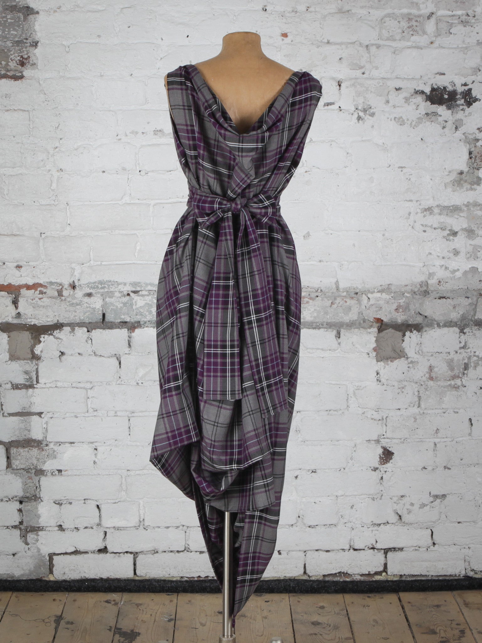 Grey and Purple Tartan Poppy Dress