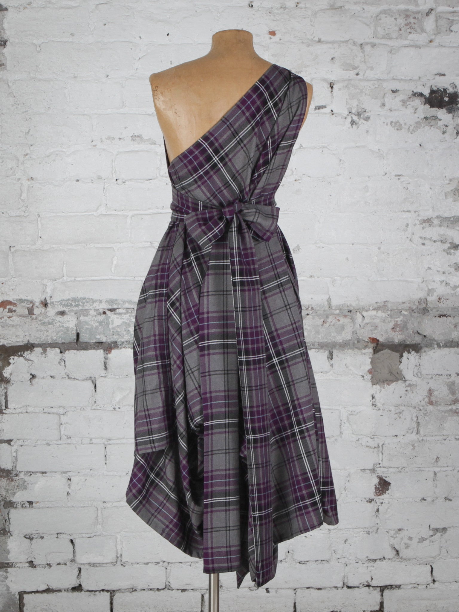 Grey and Purple Tartan Jessie Dress