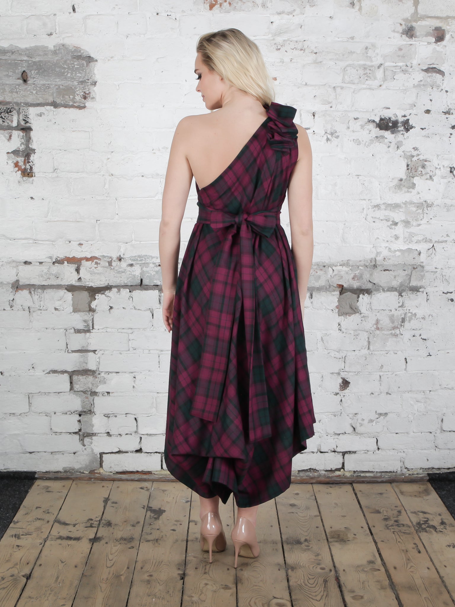 Maroon and Green Tartan Jessie Dress