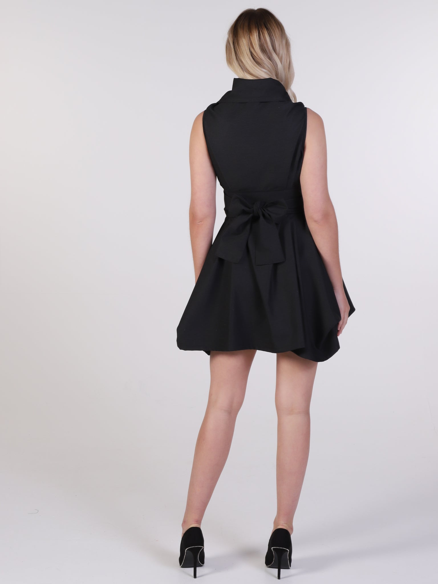 Black Trench Wrap Mini Dress