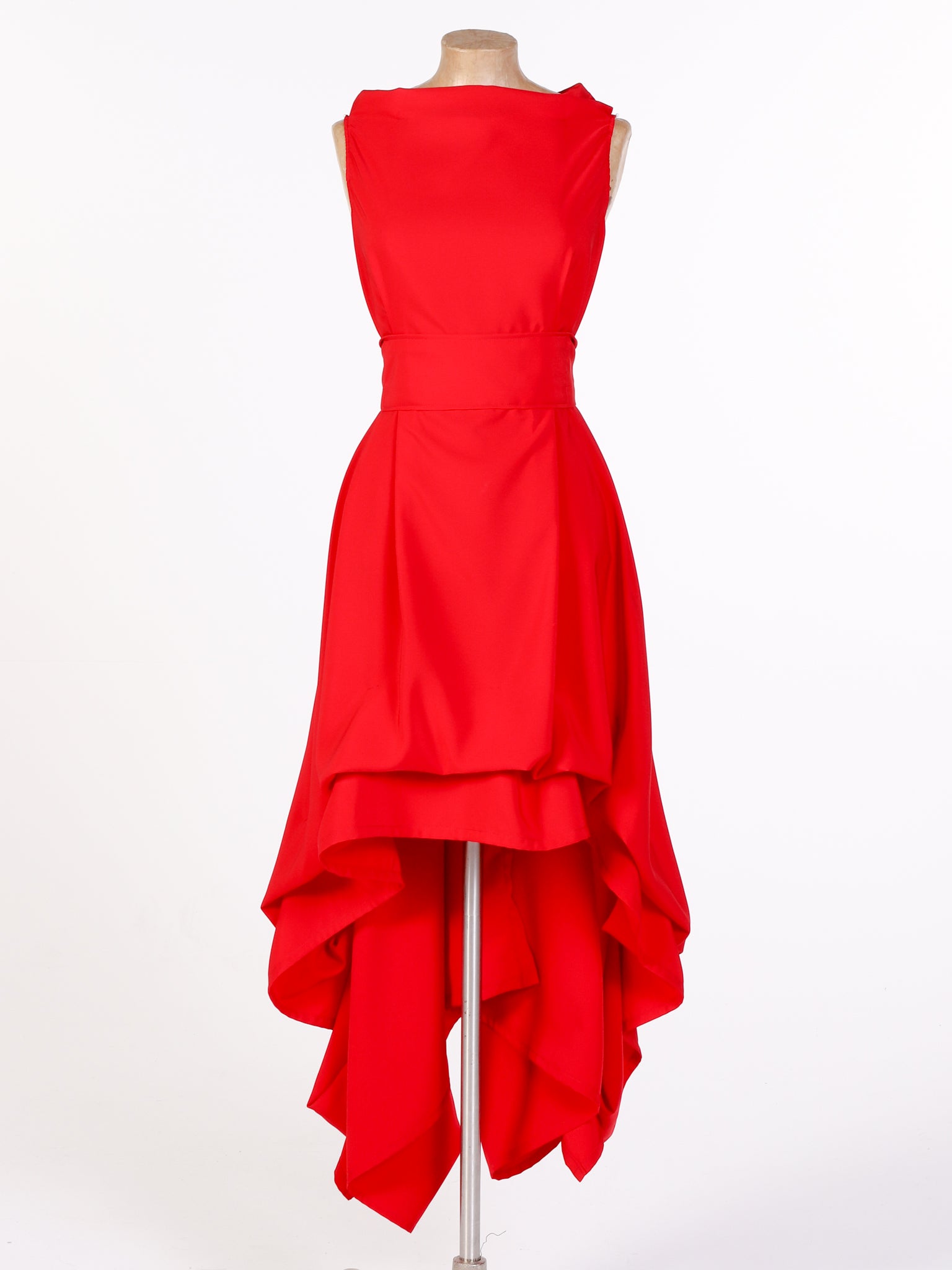 Bright Red Asymmetric Wendy Dress