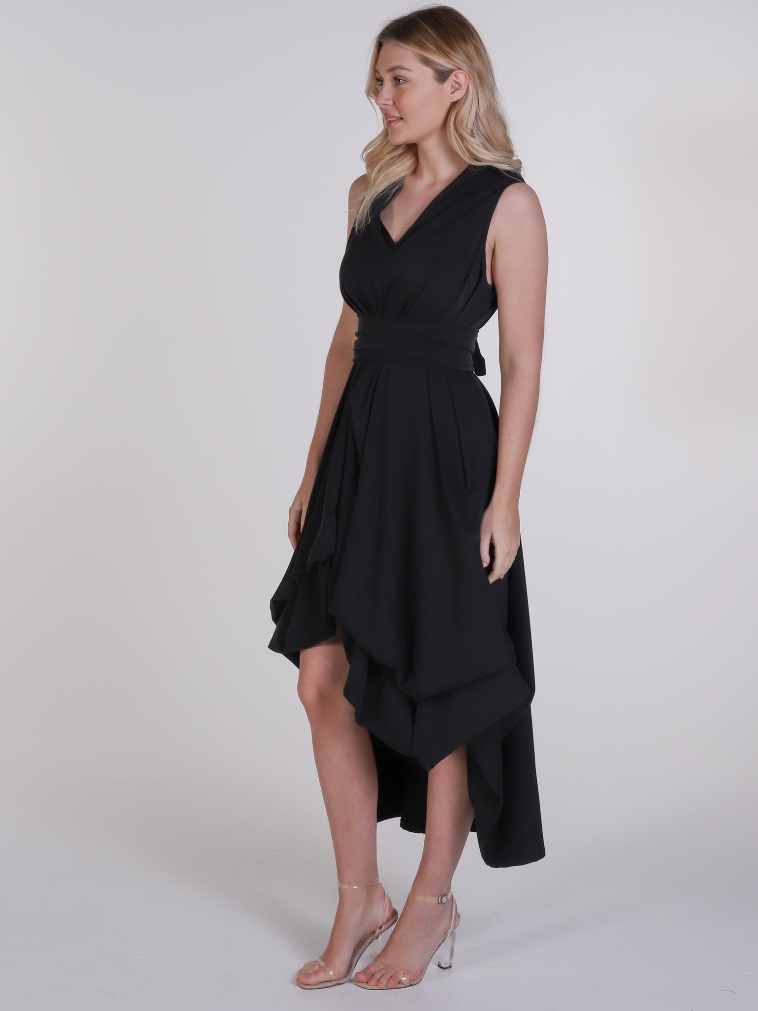 Black Asymmetric Harlow Dress