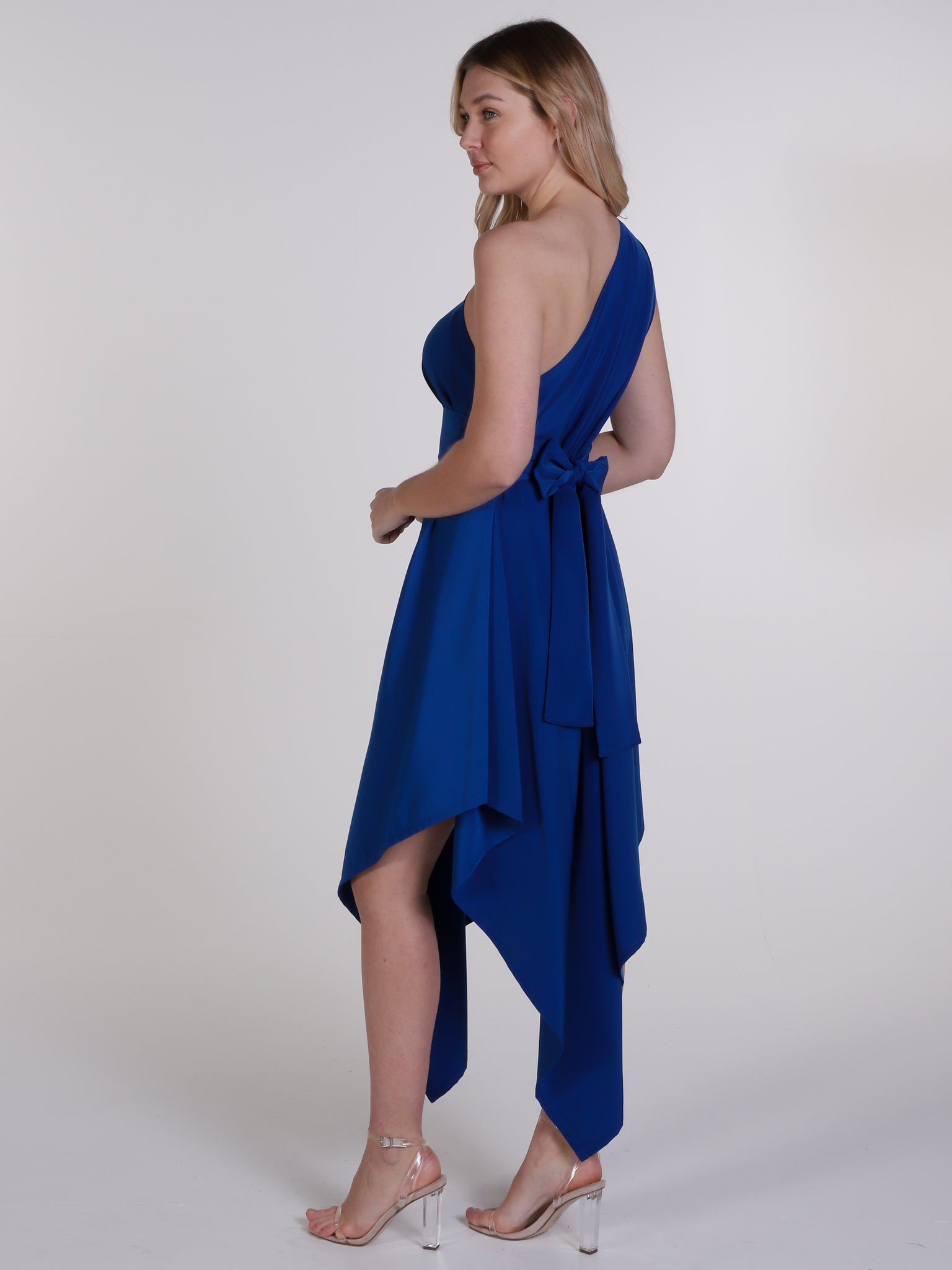 Blue One Shoulder Belle Dress