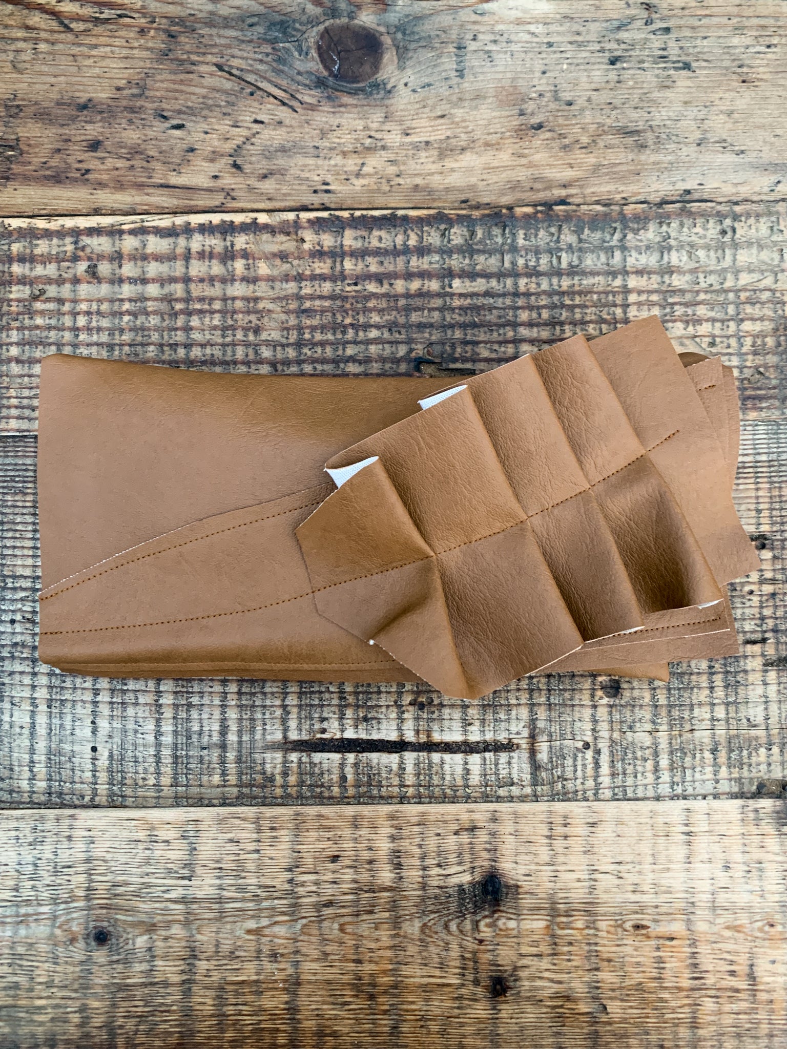 Tan Faux Leather Clutch Bag - 065