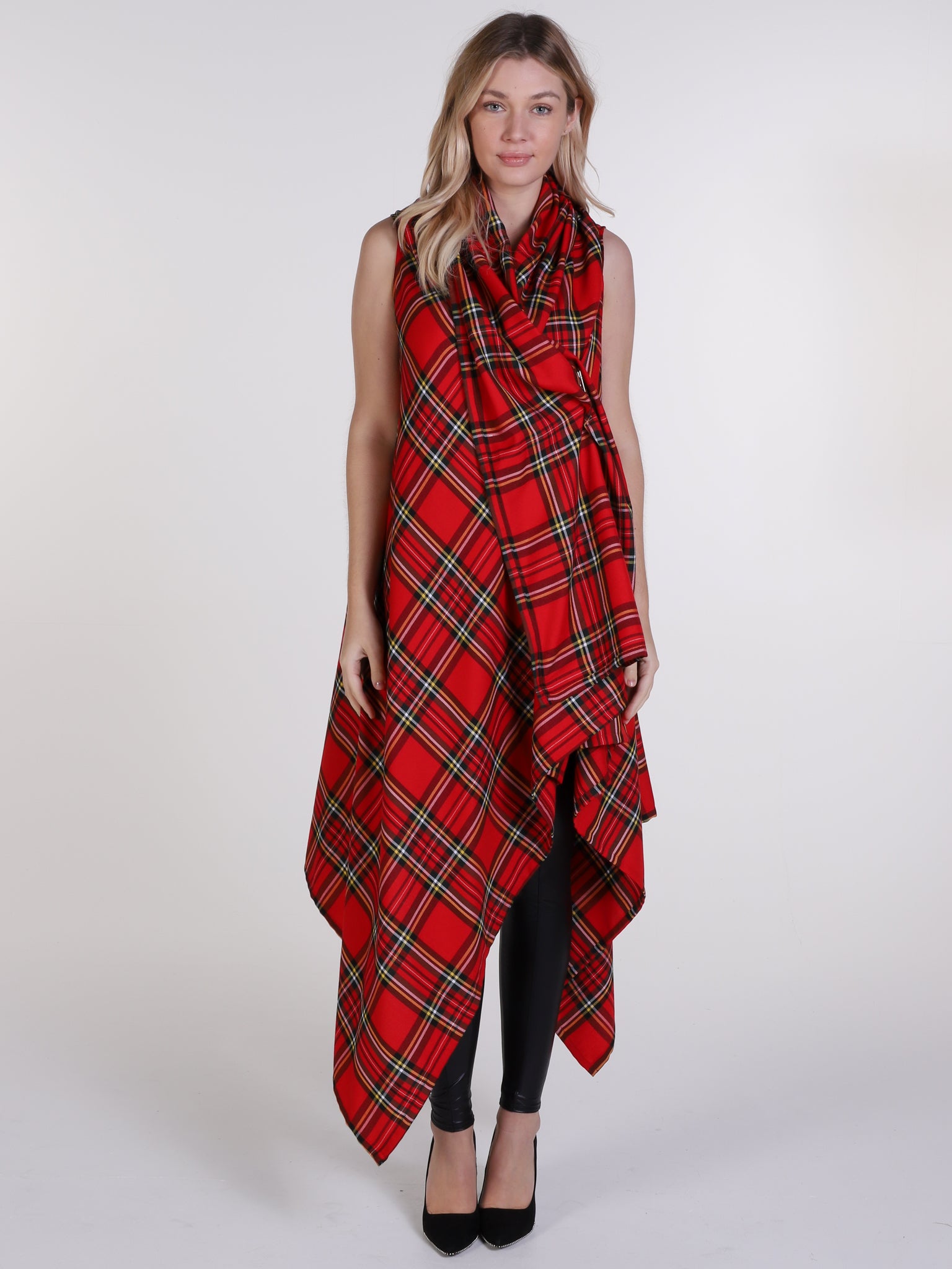 Royal Stewart Tartan Drape Waterfall Waistcoat