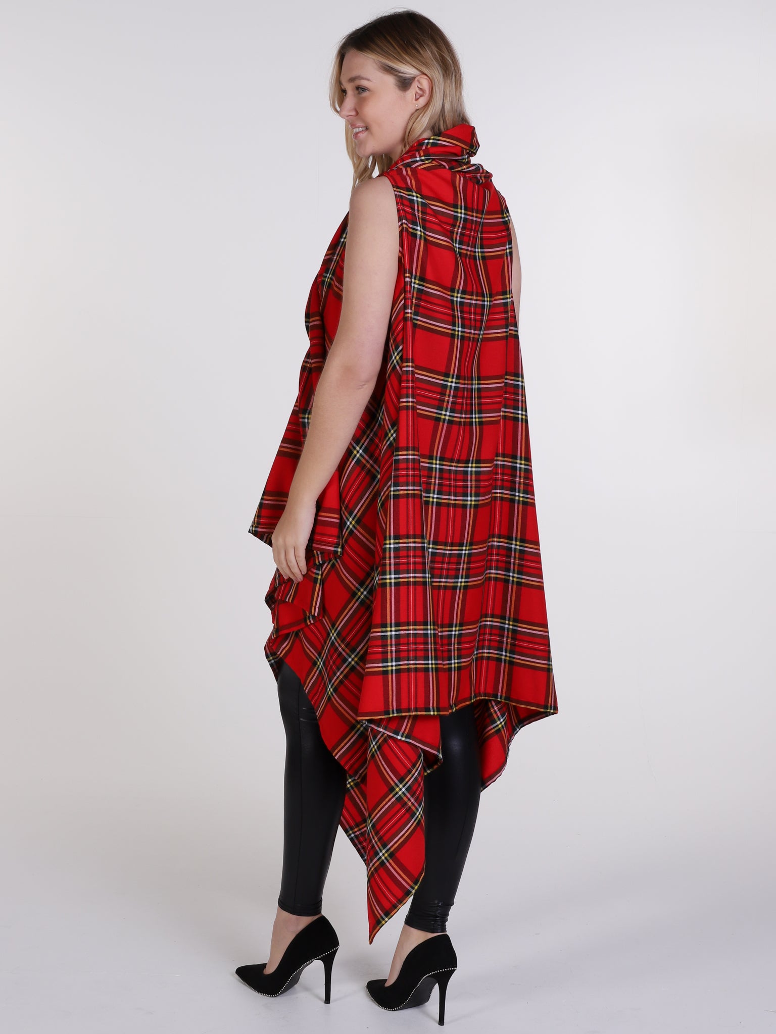 Royal Stewart Tartan Drape Waterfall Waistcoat