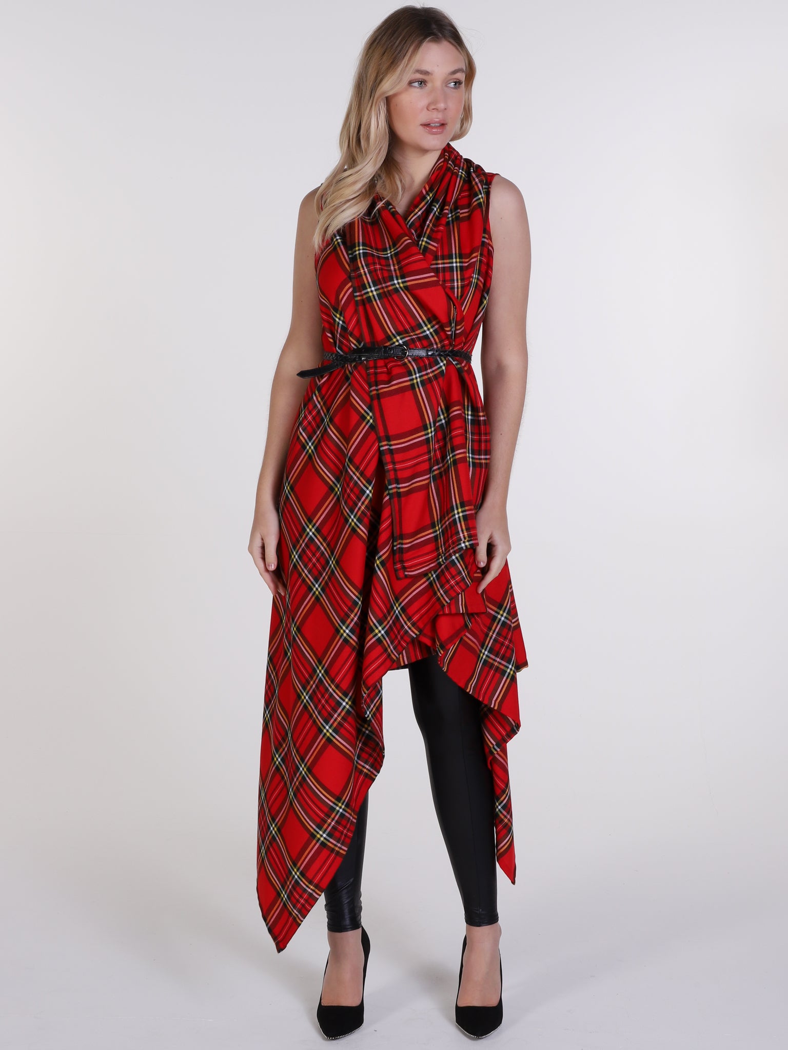 Royal Stewart Tartan Drape Waterfall Waistcoat