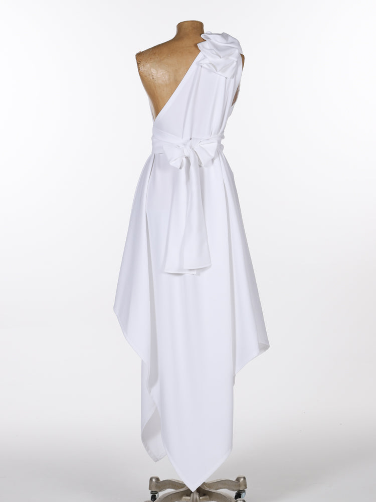 White Belle Dress with Ruffle (no belt)