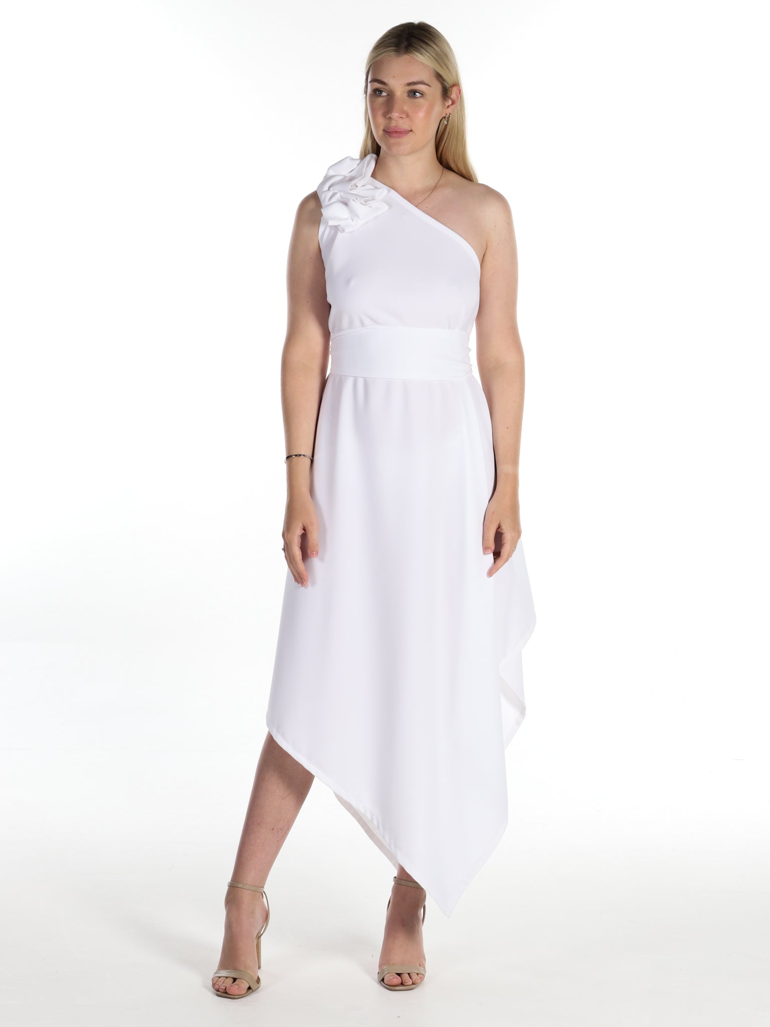 White Belle Dress with Ruffle (no belt)
