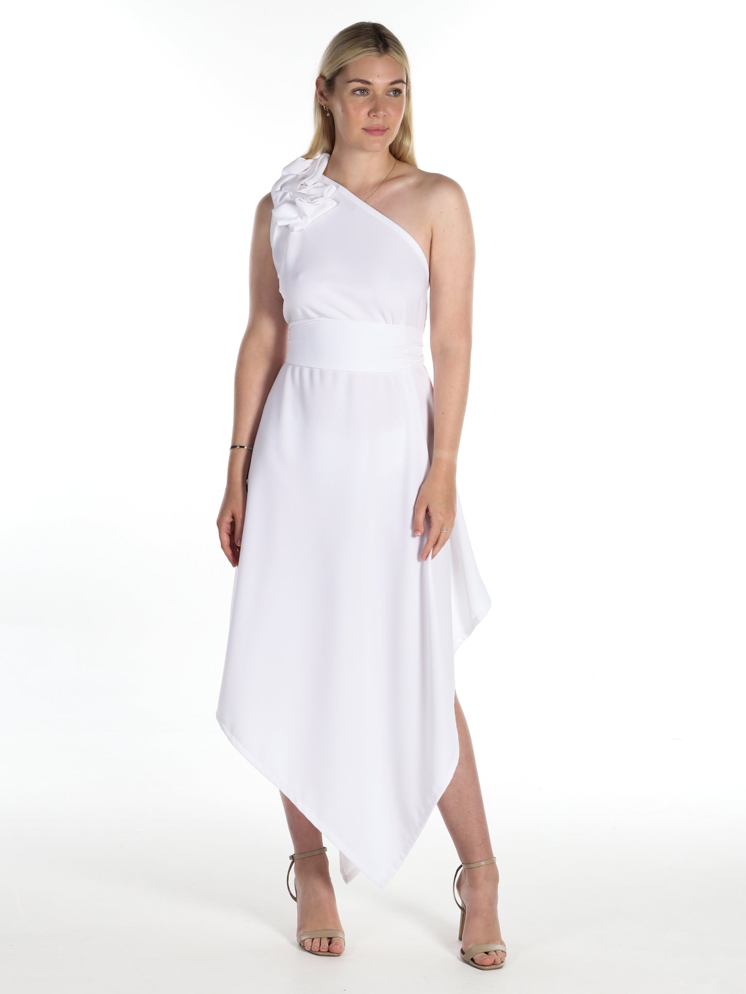 White Belle Dress with Ruffle (no belt)