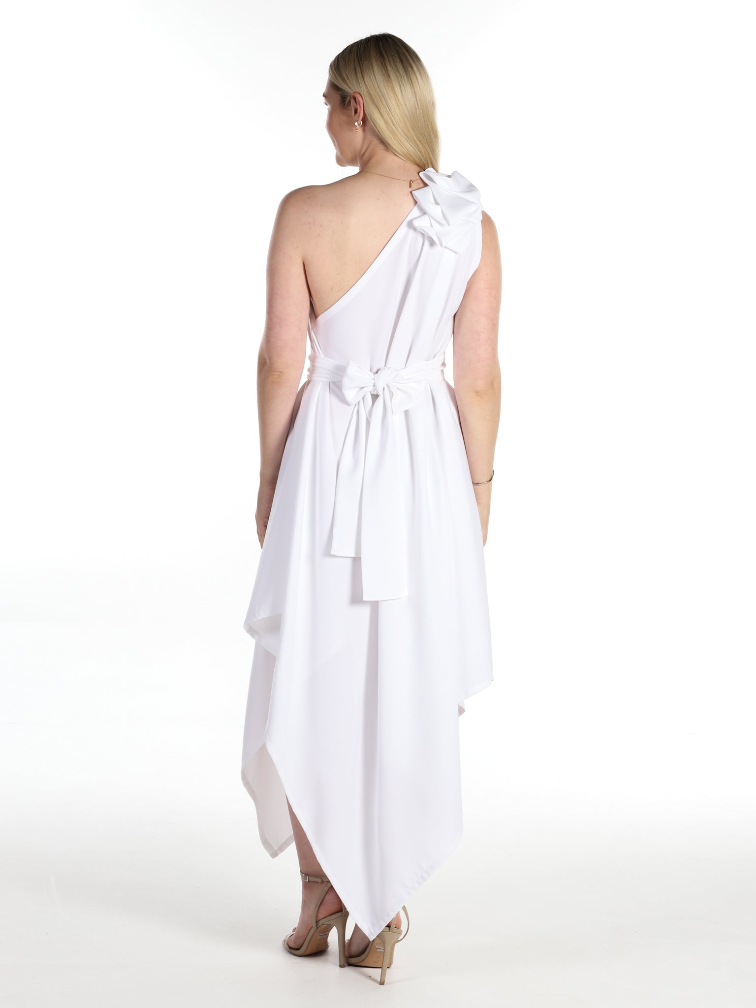 White Belle Dress with Ruffle