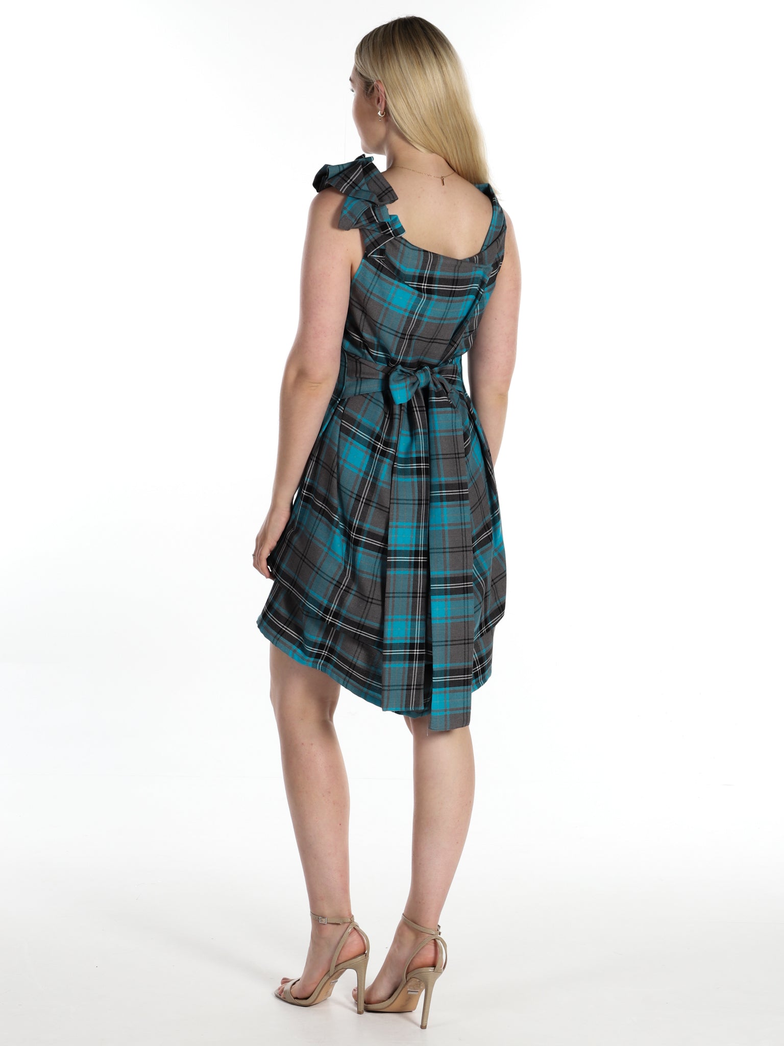 Turquoise Tartan Anna Dress